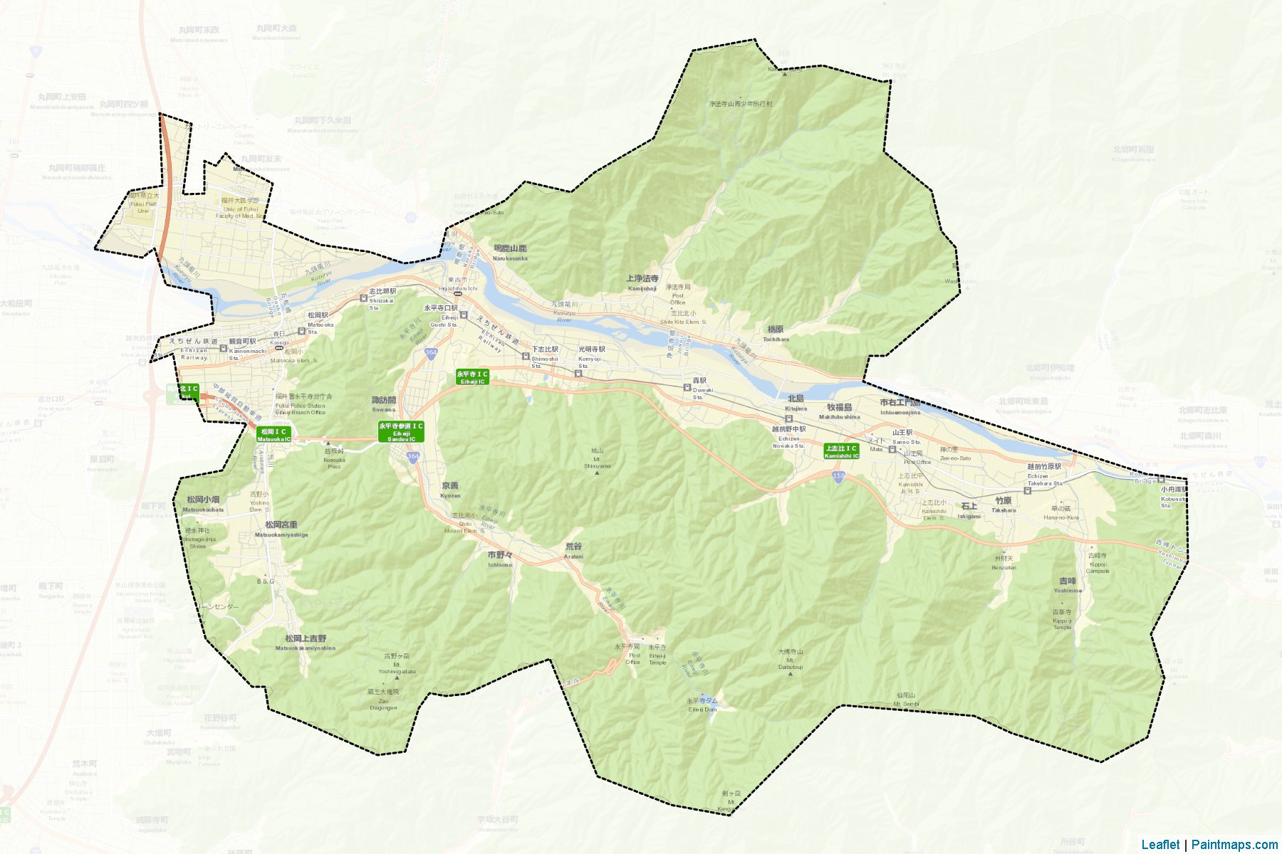 Eiheiji (Fukui Prefecture) Map Cropping Samples-2