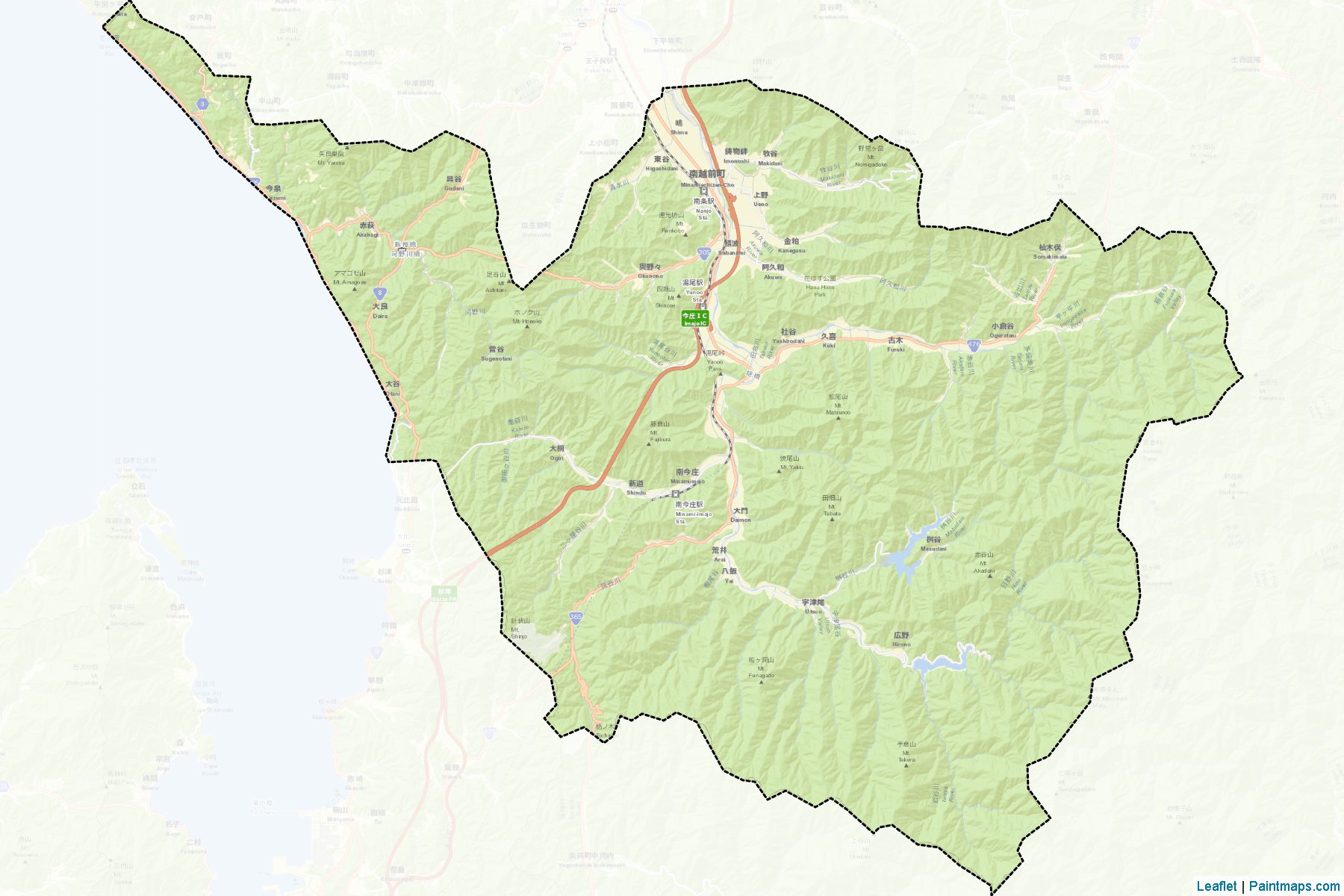 Muestras de recorte de mapas Minamiechizen (Fukui)-2