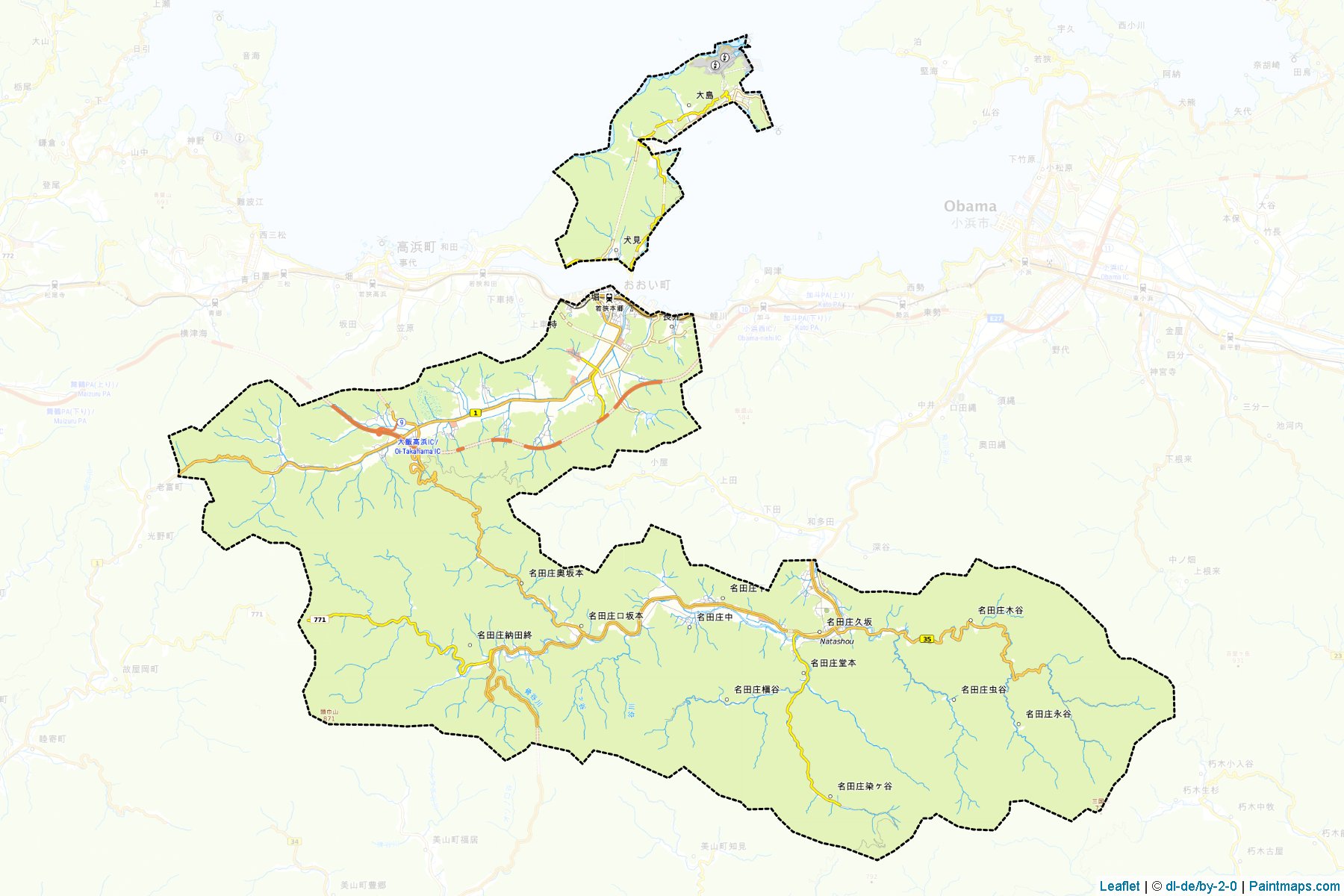 Oi (Fukui Prefecture) Map Cropping Samples-1