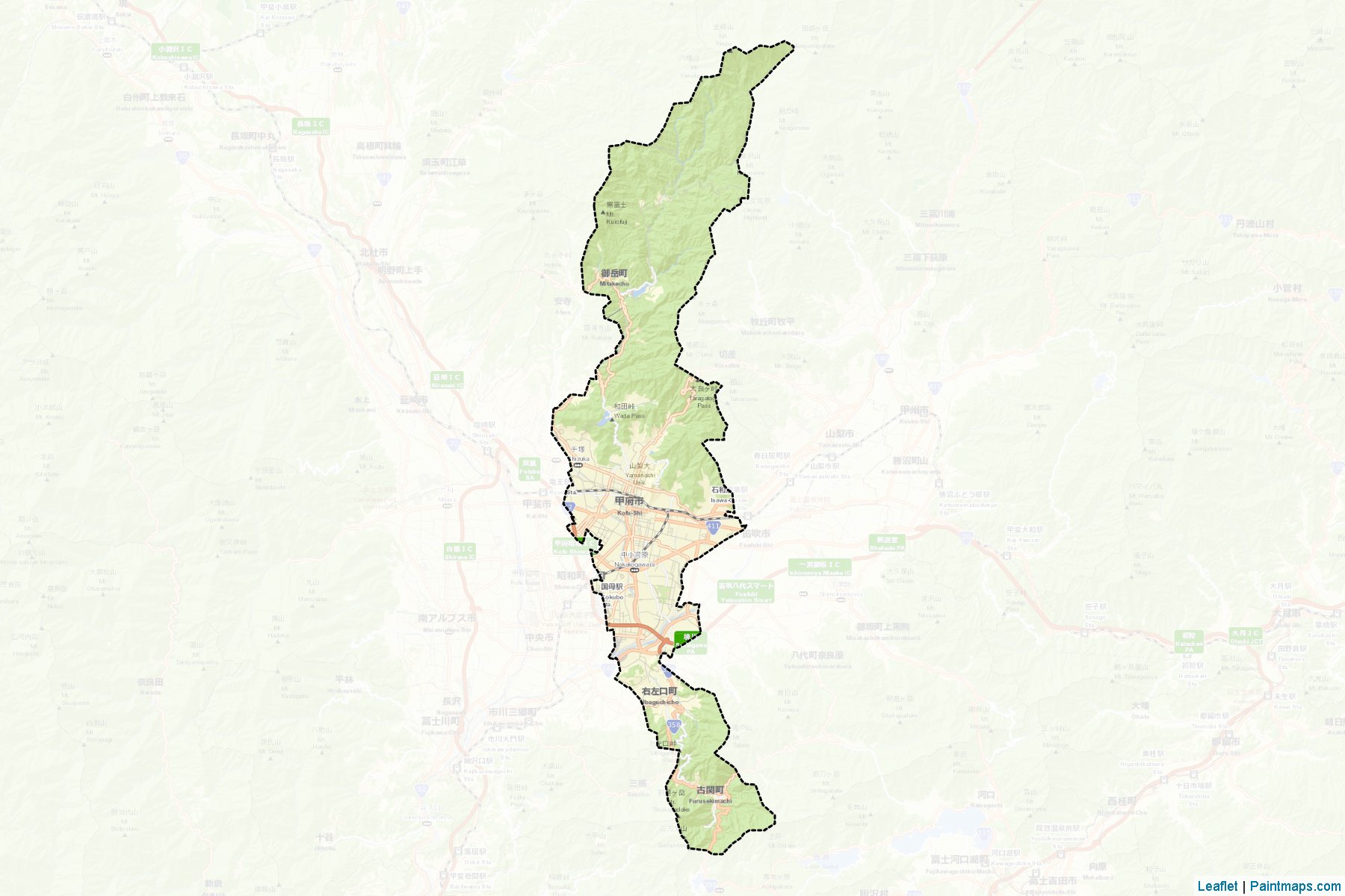 Muestras de recorte de mapas Kofu (Yamanashi)-2