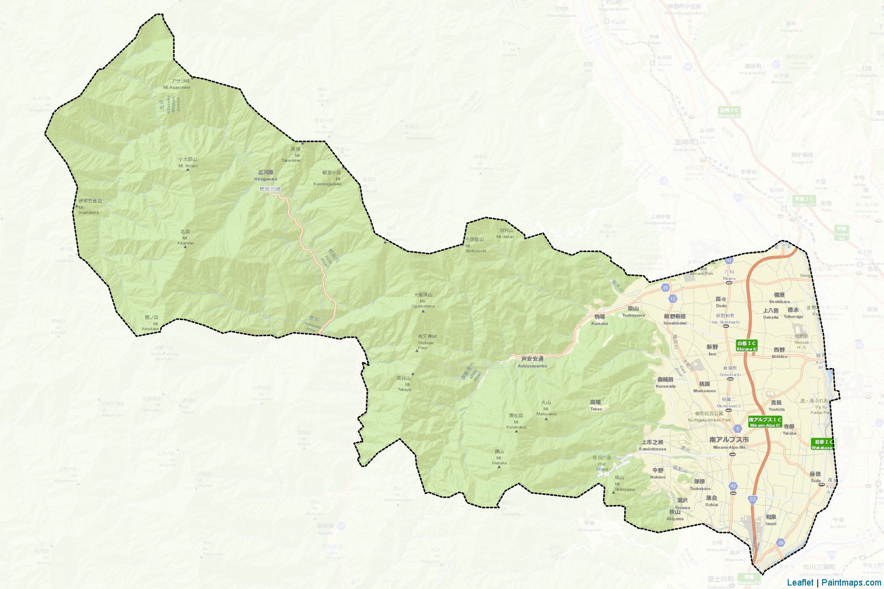 Muestras de recorte de mapas Minami-alps (Yamanashi)-2