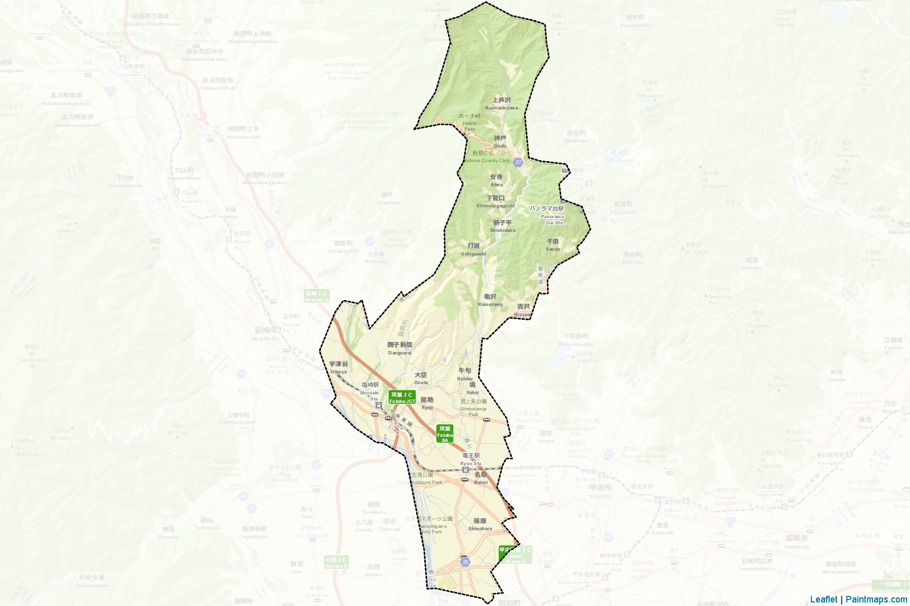 Muestras de recorte de mapas Kai (Yamanashi)-2