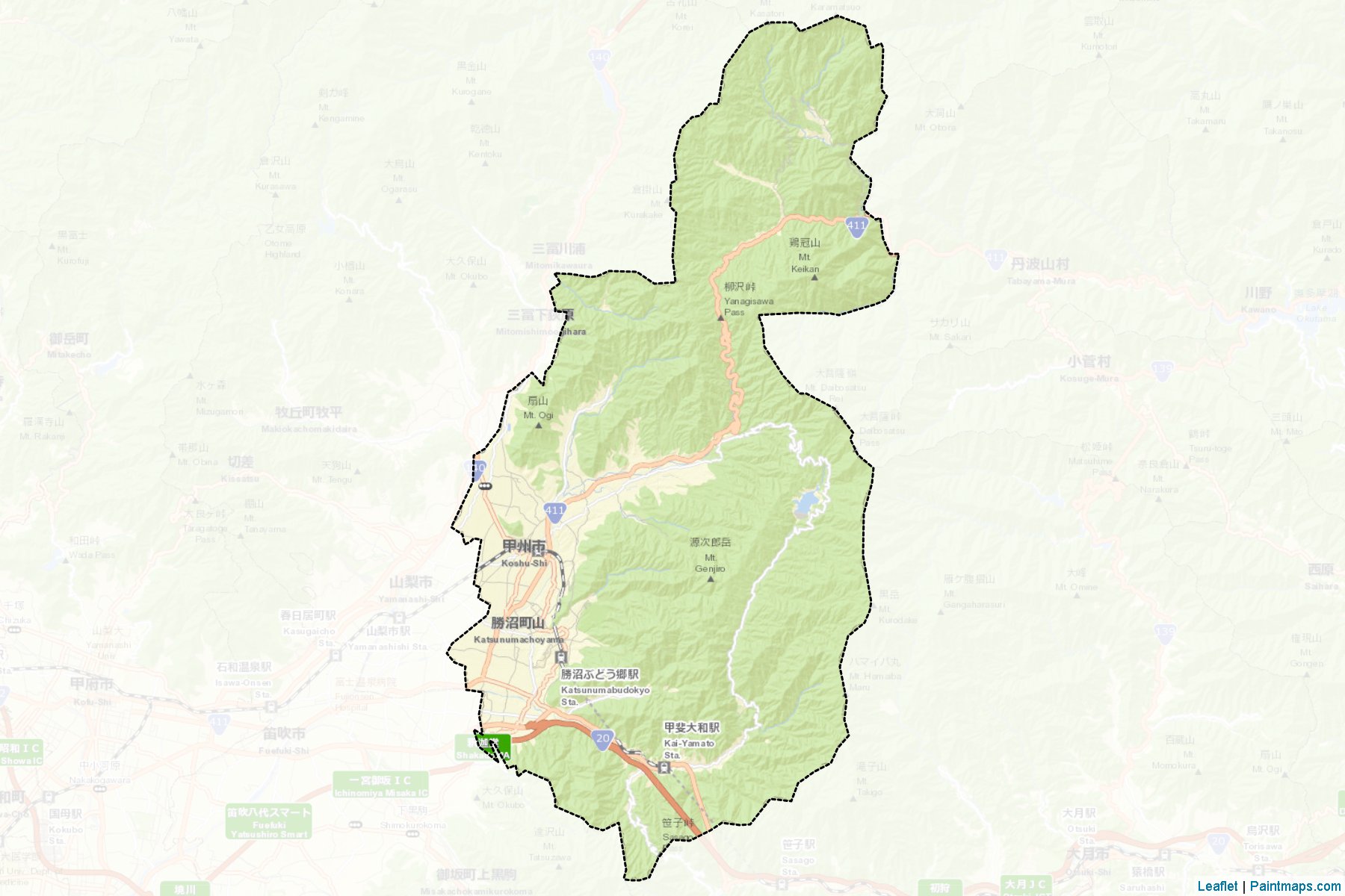 Muestras de recorte de mapas Koshu (Yamanashi)-2