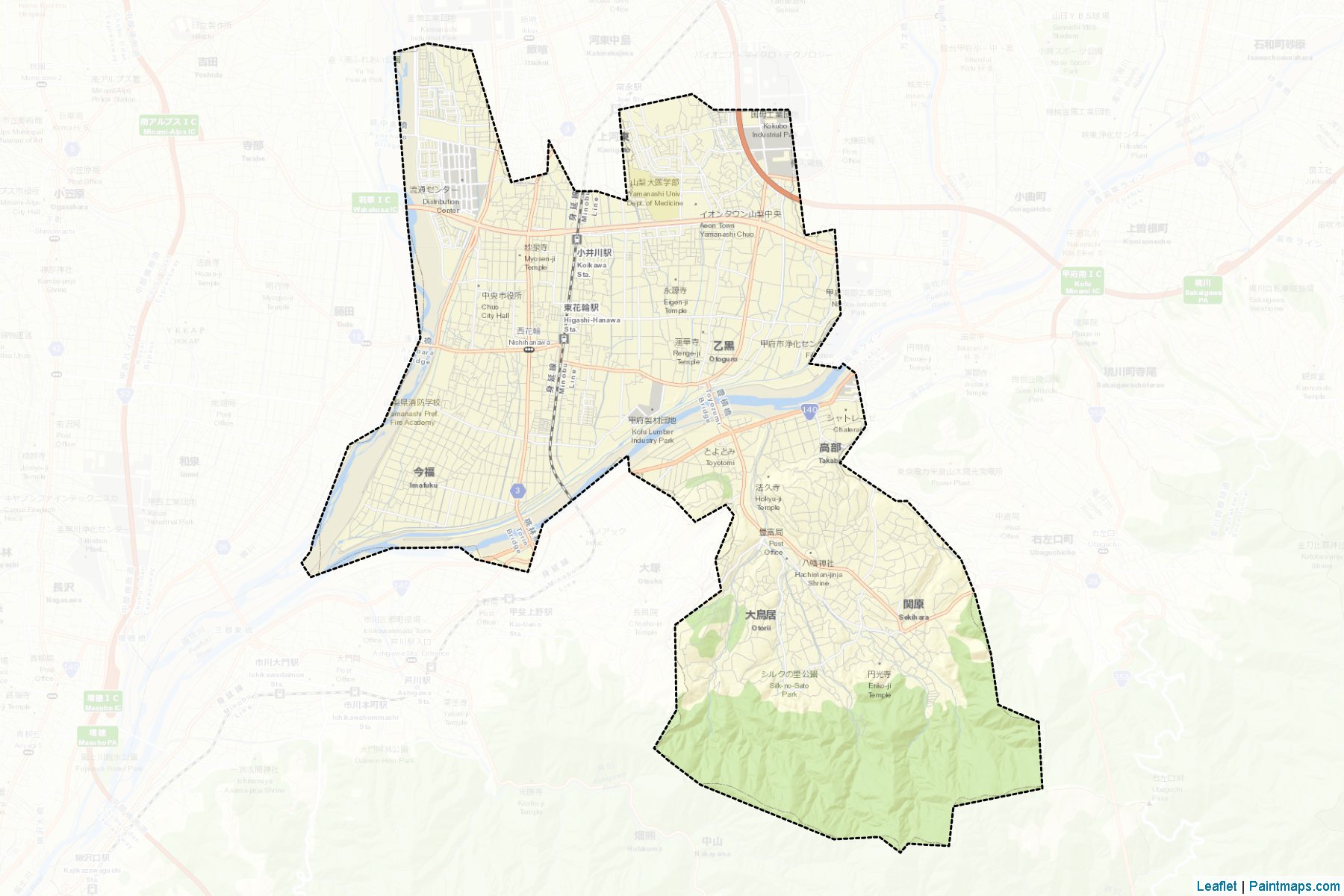 Chuo (Yamanashi Prefecture) Map Cropping Samples-2