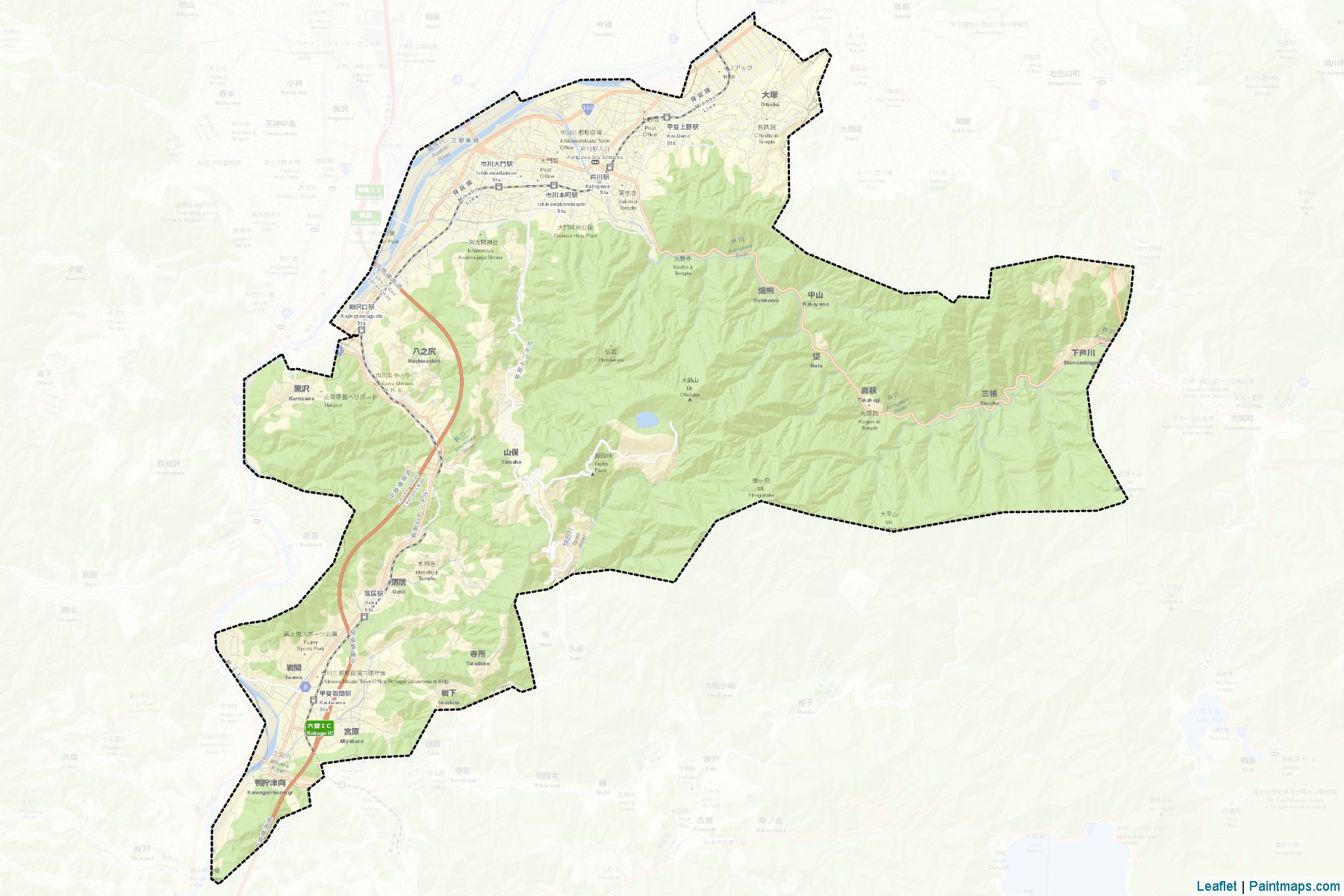 Muestras de recorte de mapas Ichikawamisato (Yamanashi)-2