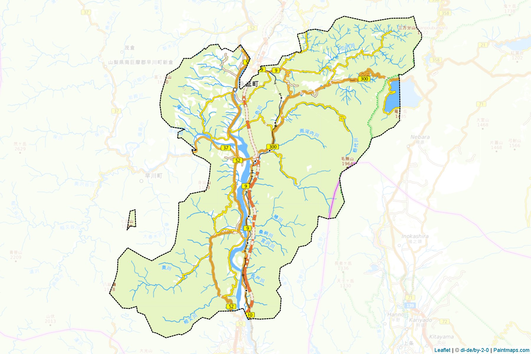 Minobu (Yamanashi Prefecture) Map Cropping Samples-1