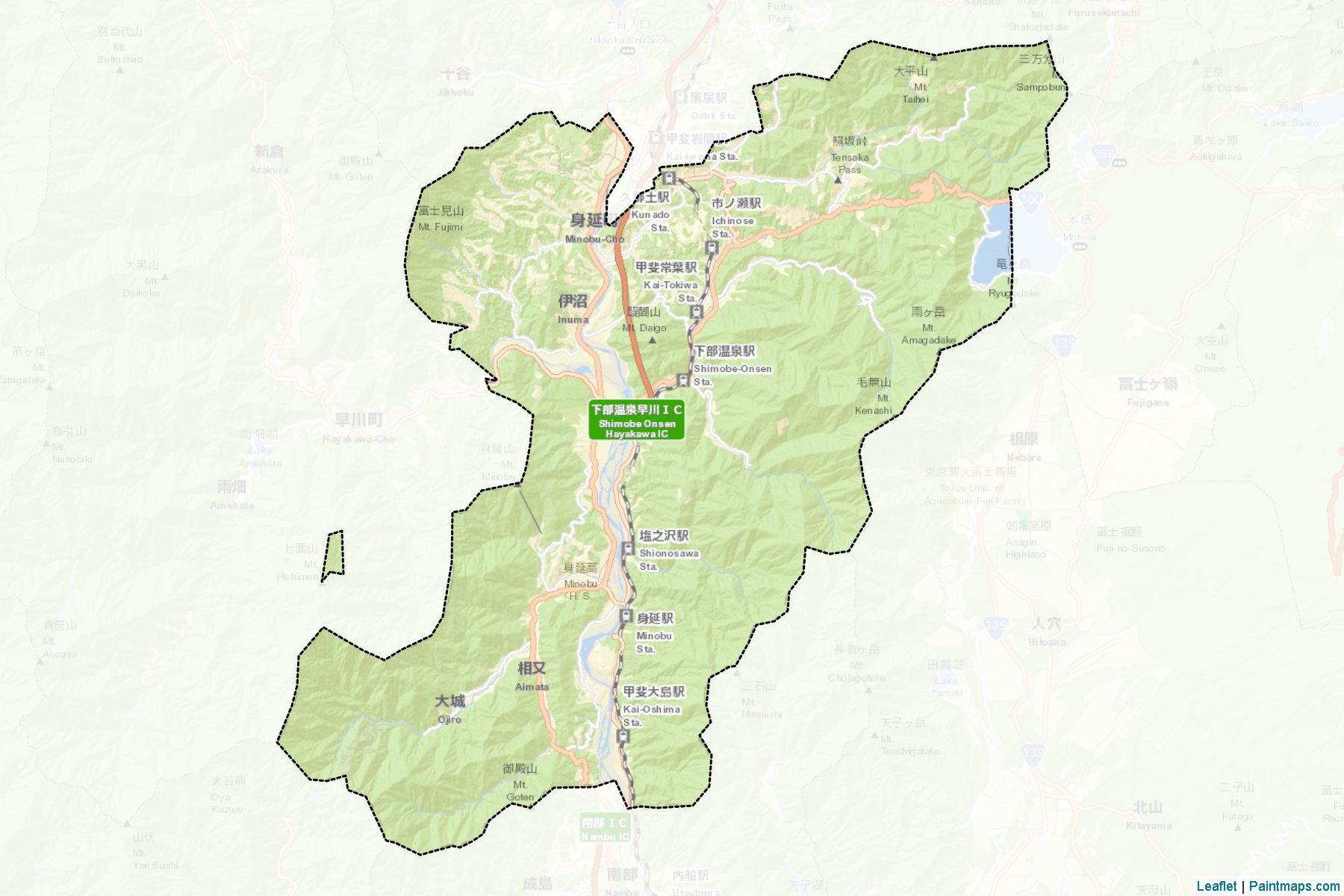 Minobu (Yamanashi Prefecture) Map Cropping Samples-2