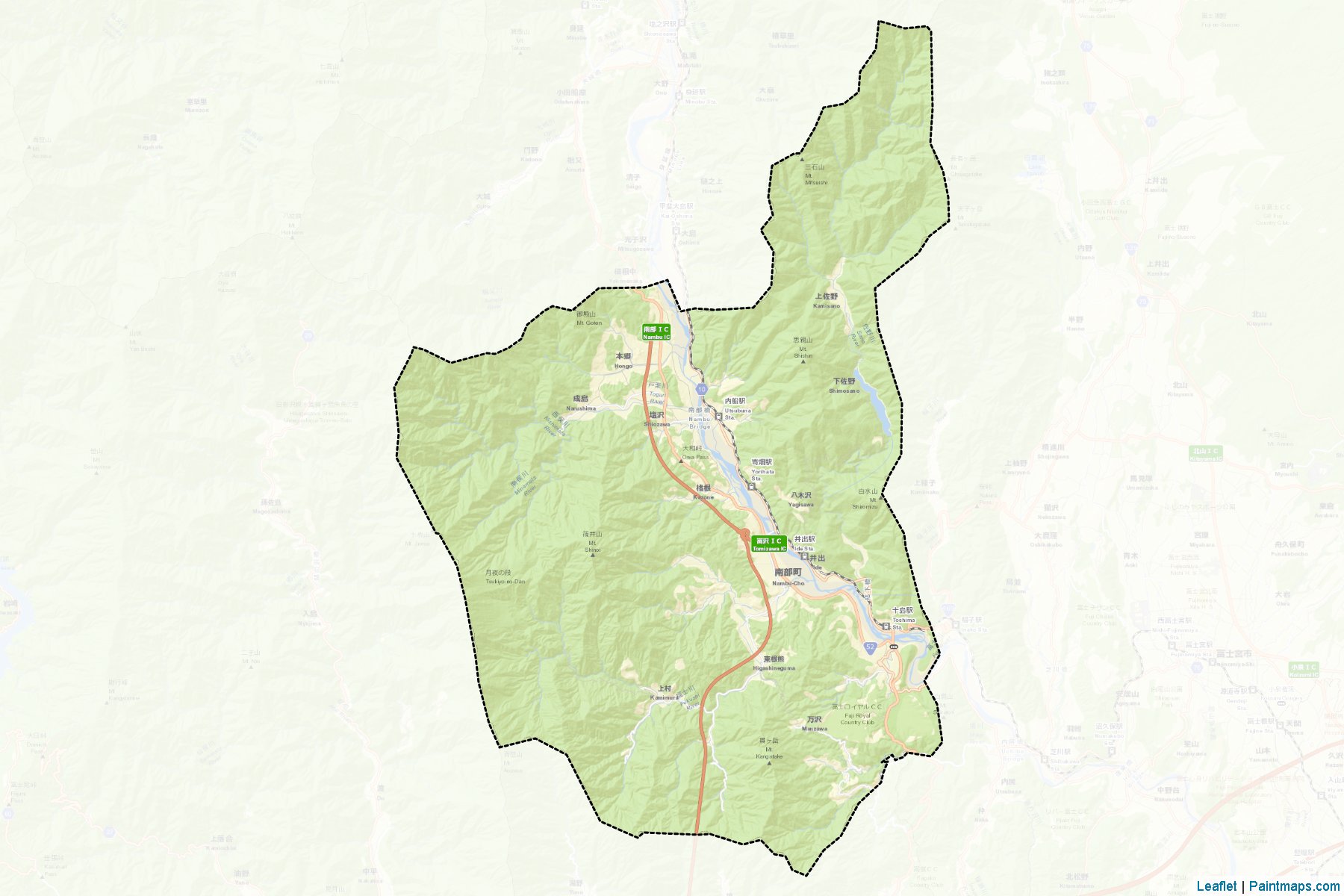 Nanbu (Yamanashi Prefecture) Map Cropping Samples-2