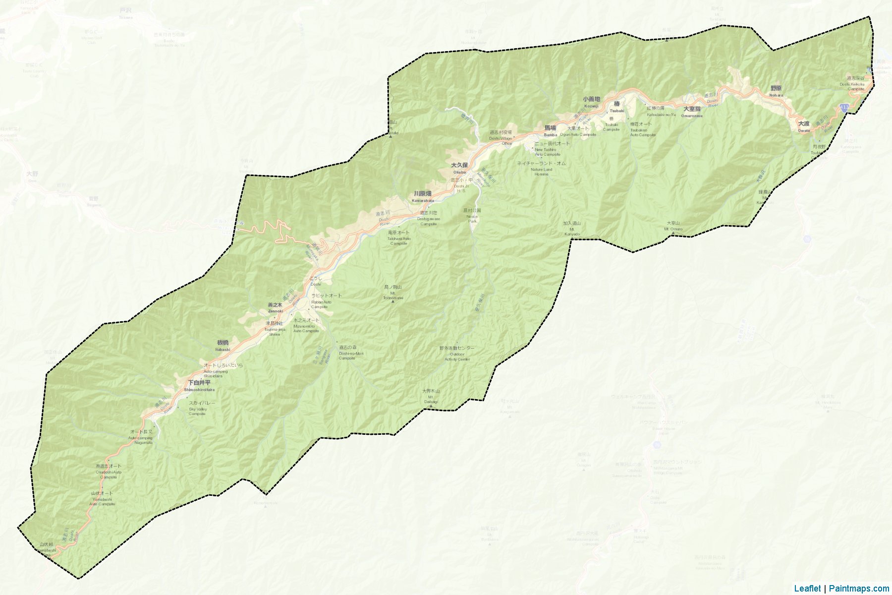 Muestras de recorte de mapas Doshi (Yamanashi)-2