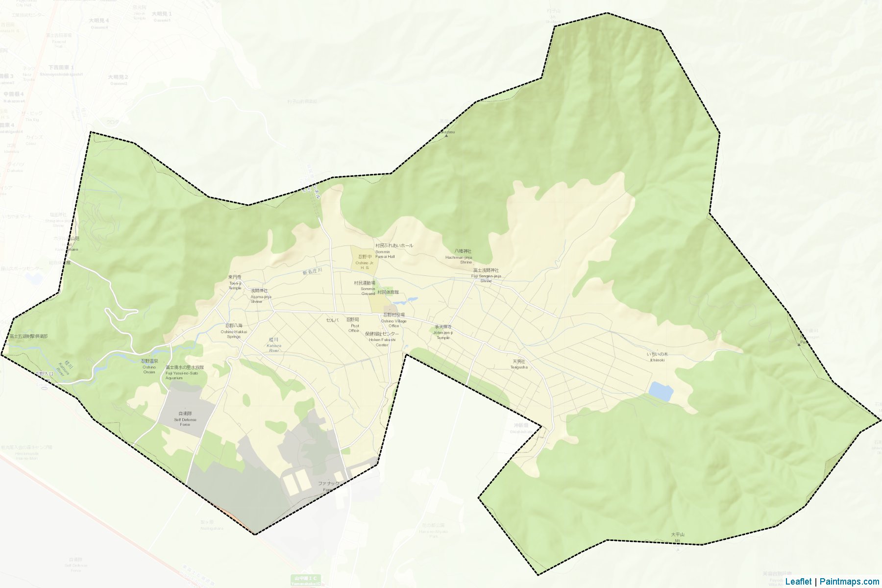 Oshino (Yamanashi Prefecture) Map Cropping Samples-2