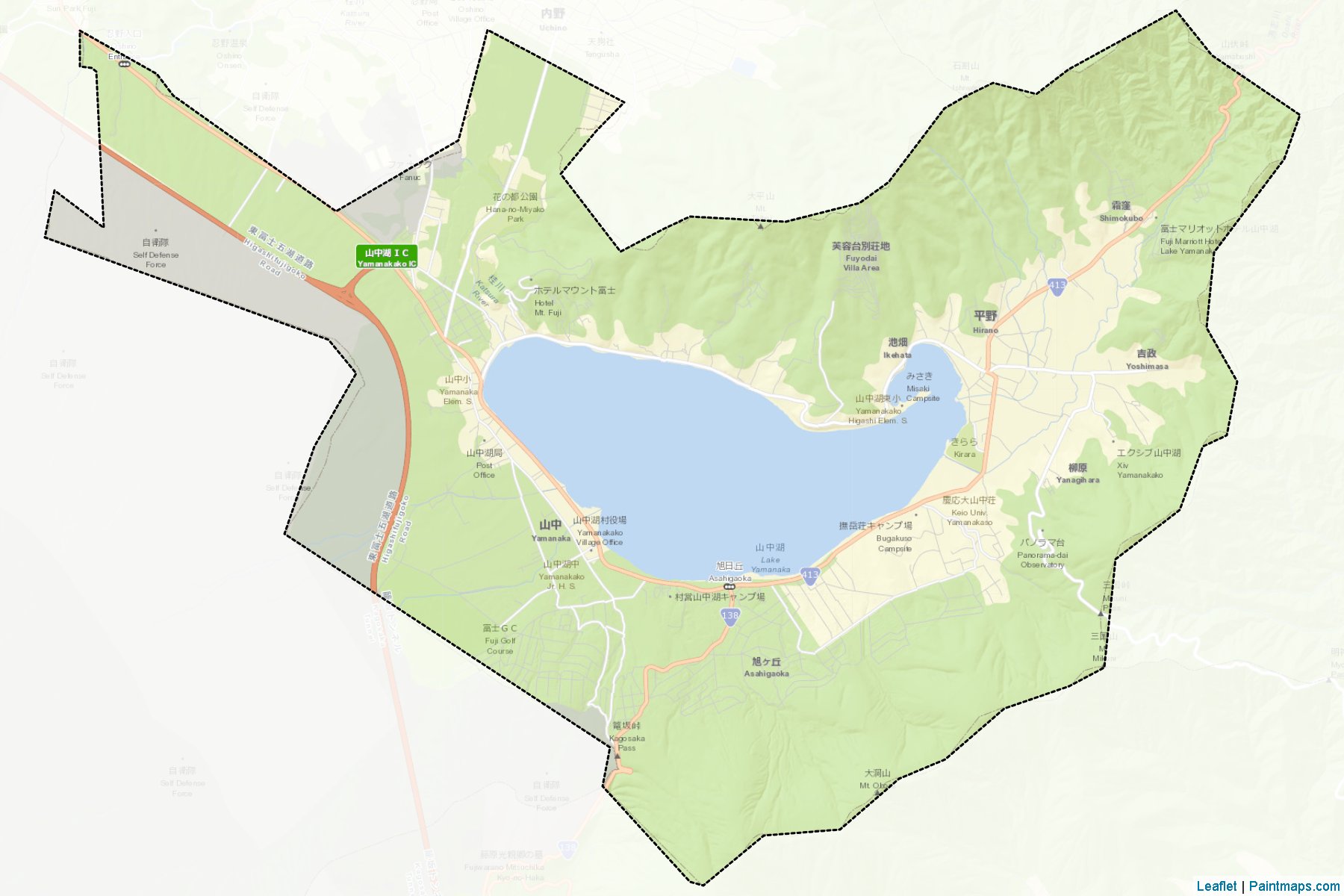 Muestras de recorte de mapas Yamanakako (Yamanashi)-2