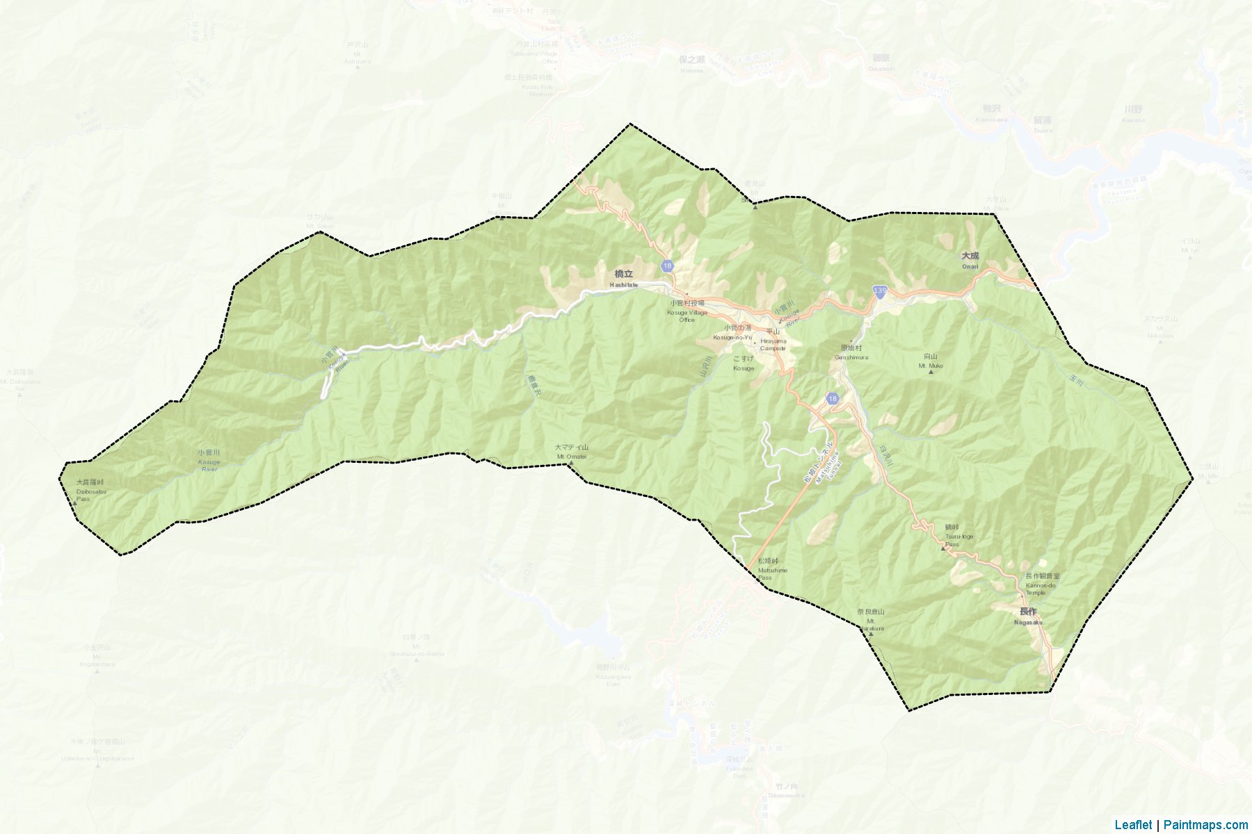 Muestras de recorte de mapas Kosuge (Yamanashi)-2