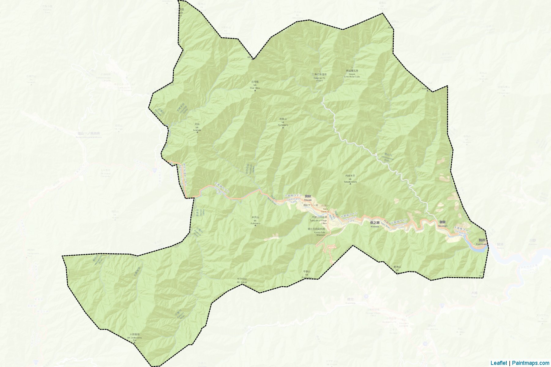 Tabayama (Yamanashi Prefecture) Map Cropping Samples-2