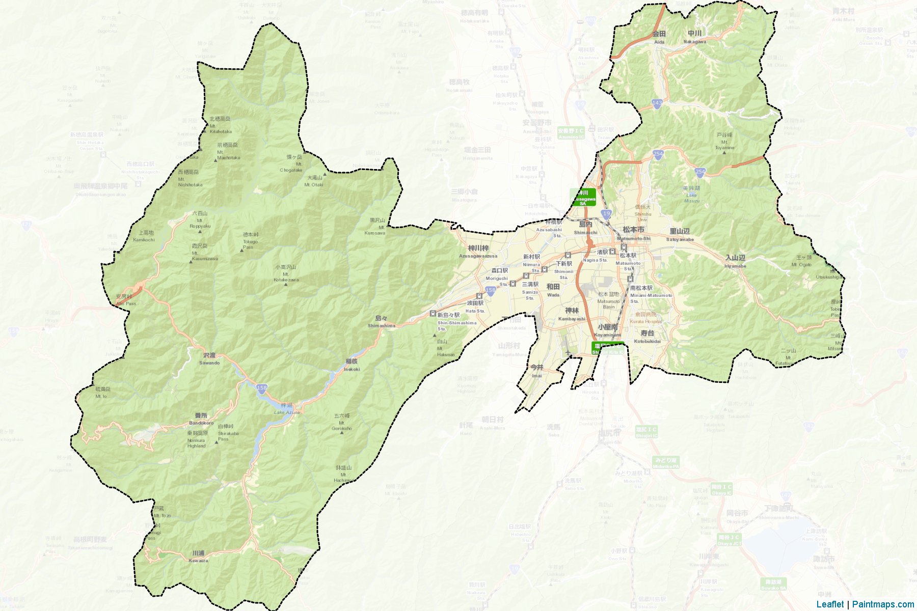 Matsumoto (Nagano Prefecture) Map Cropping Samples-2