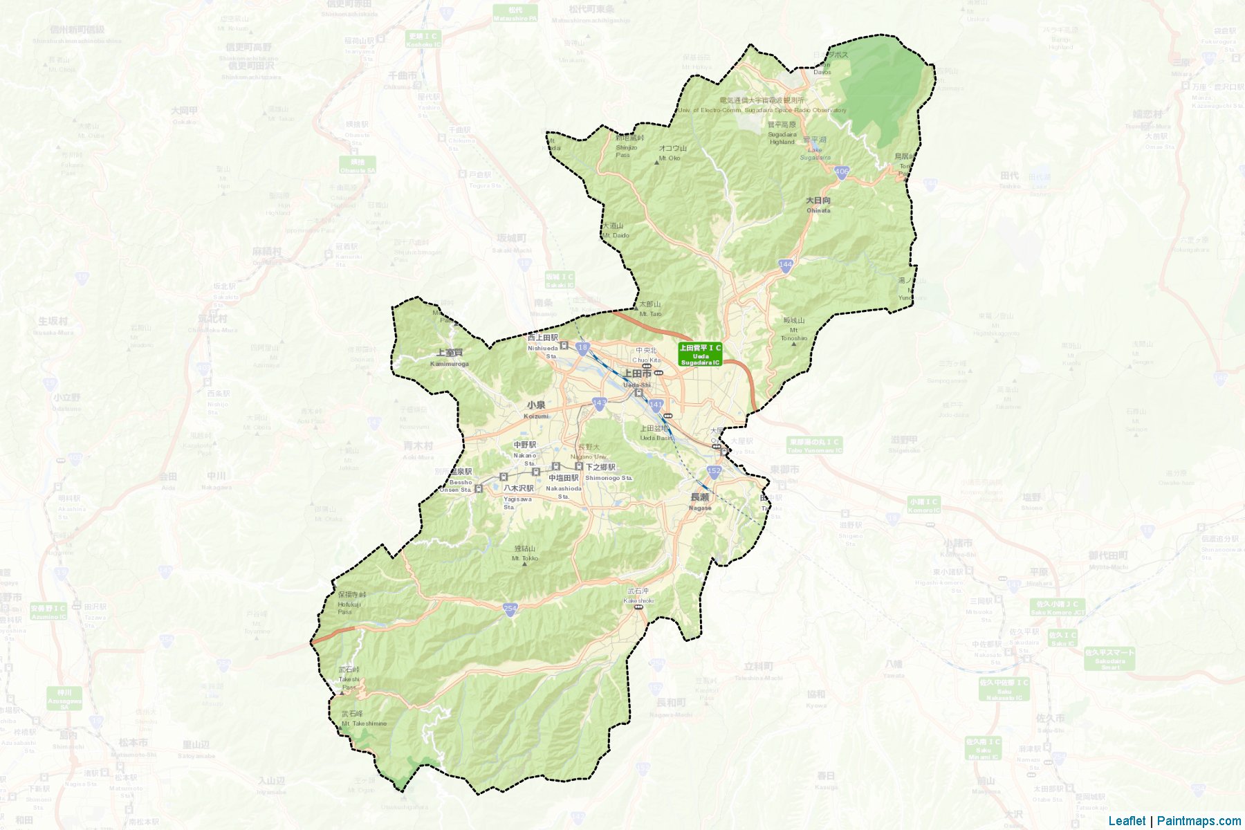 Muestras de recorte de mapas Ueda (Nagano)-2