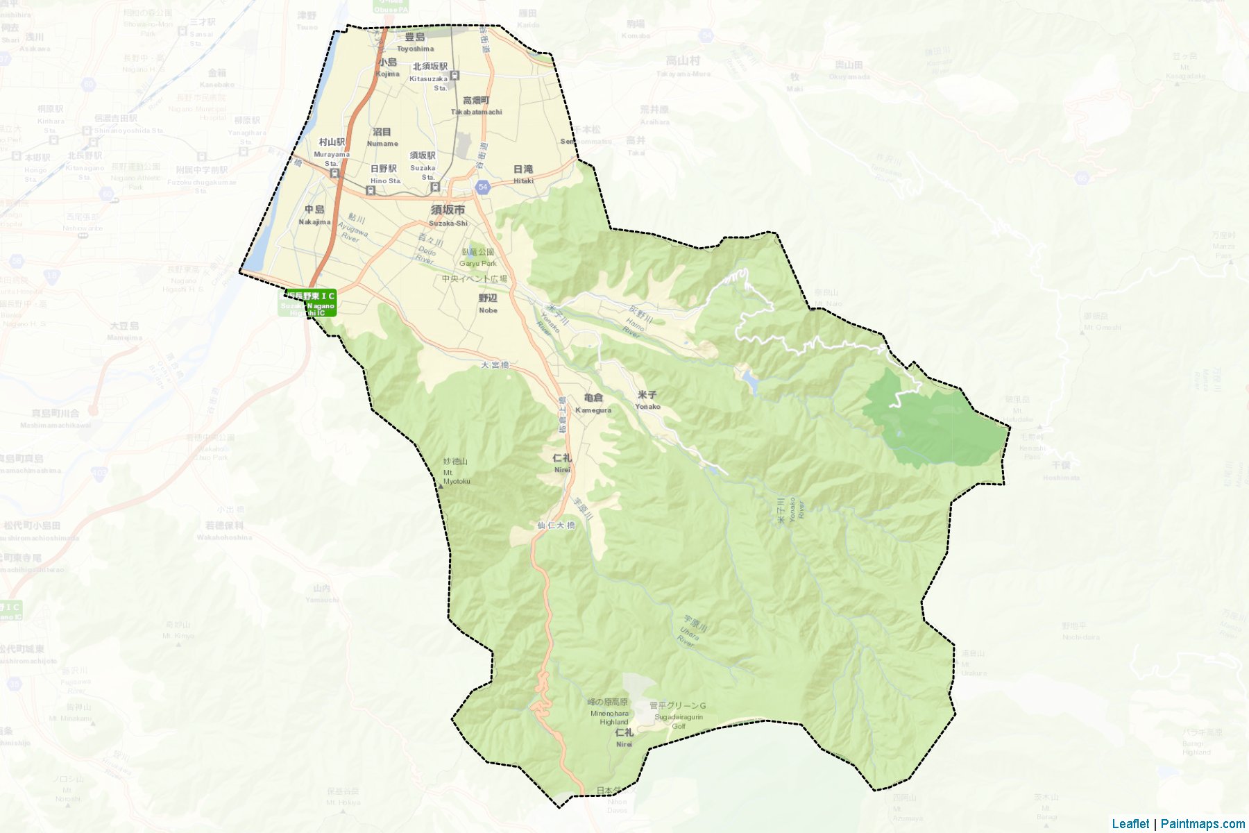 Muestras de recorte de mapas Suzaka (Nagano)-2