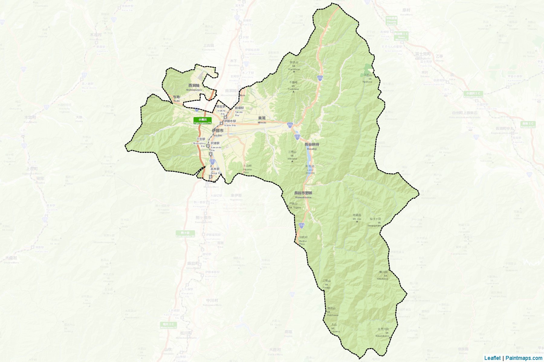 Ina (Nagano Prefecture) Map Cropping Samples-2