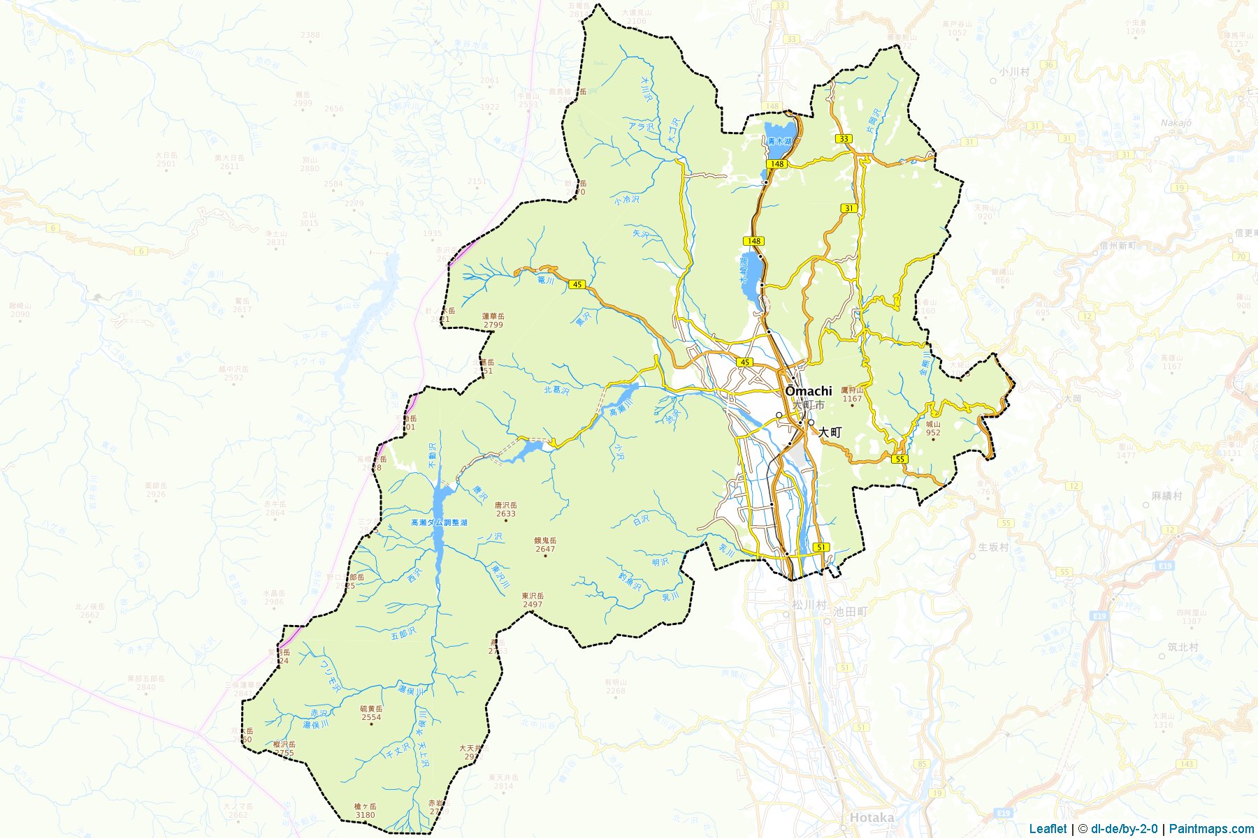 Omachi (Nagano Prefecture) Map Cropping Samples-1