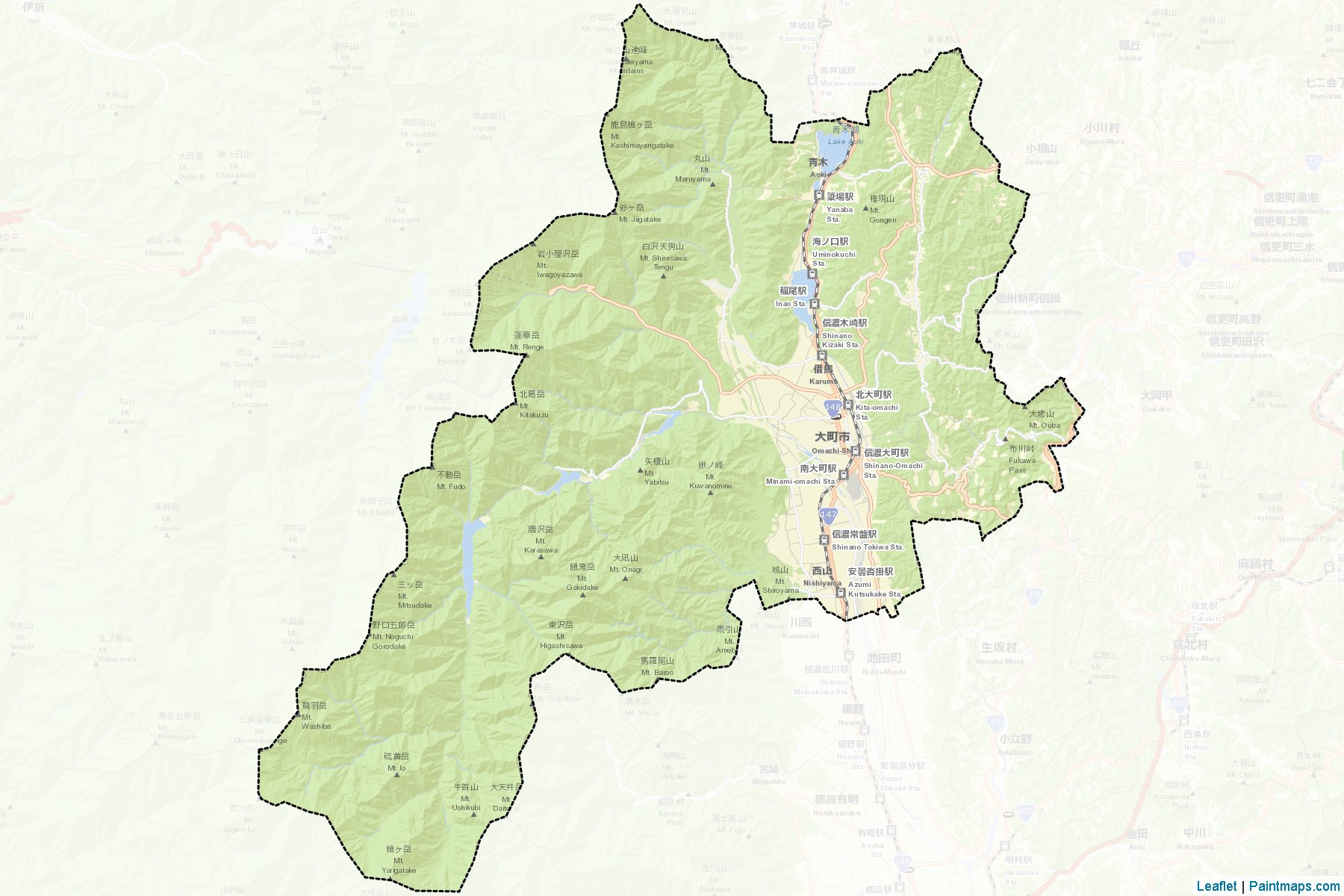 Omachi (Nagano Prefecture) Map Cropping Samples-2