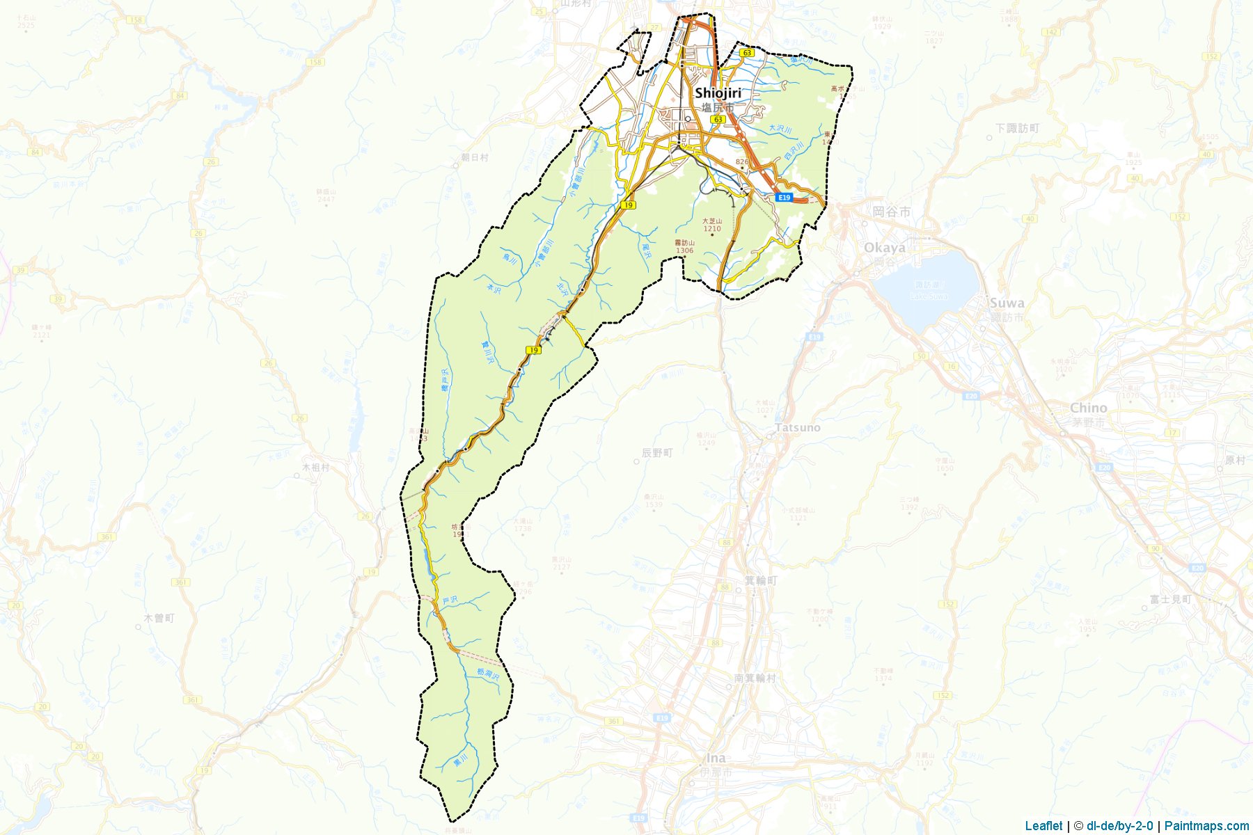 Shiojiri (Nagano Prefecture) Map Cropping Samples-1