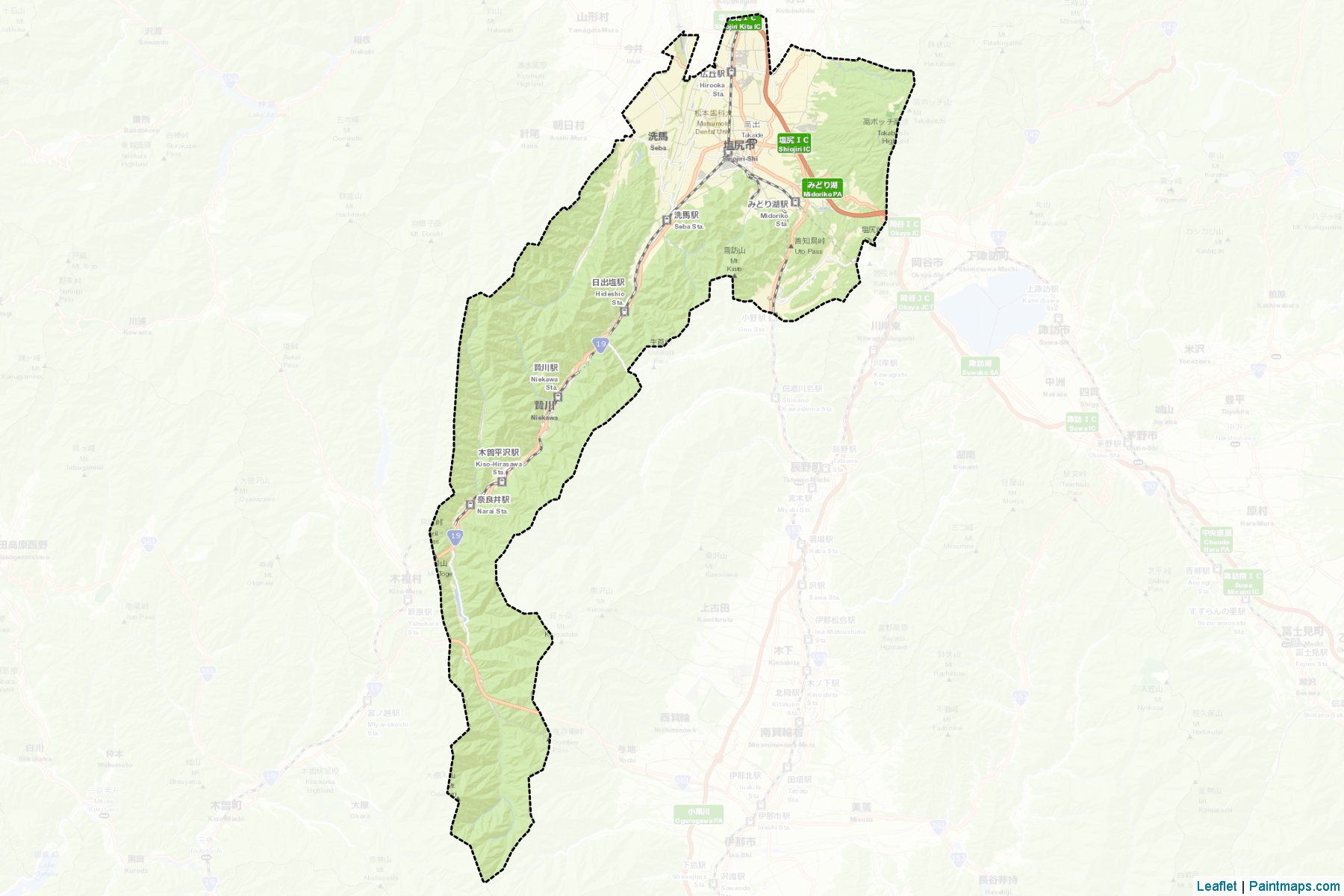 Shiojiri (Nagano Prefecture) Map Cropping Samples-2