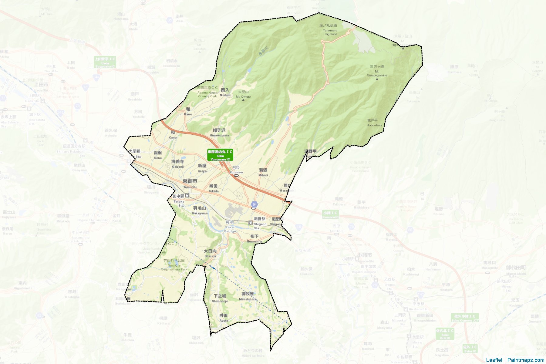 Muestras de recorte de mapas Tomi (Nagano)-2