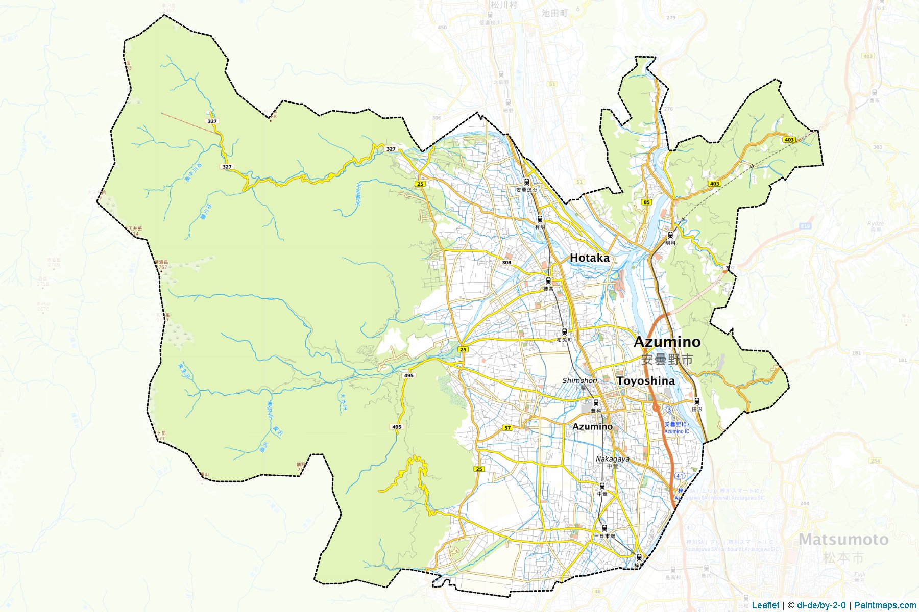 Azumino (Nagano Prefecture) Map Cropping Samples-1