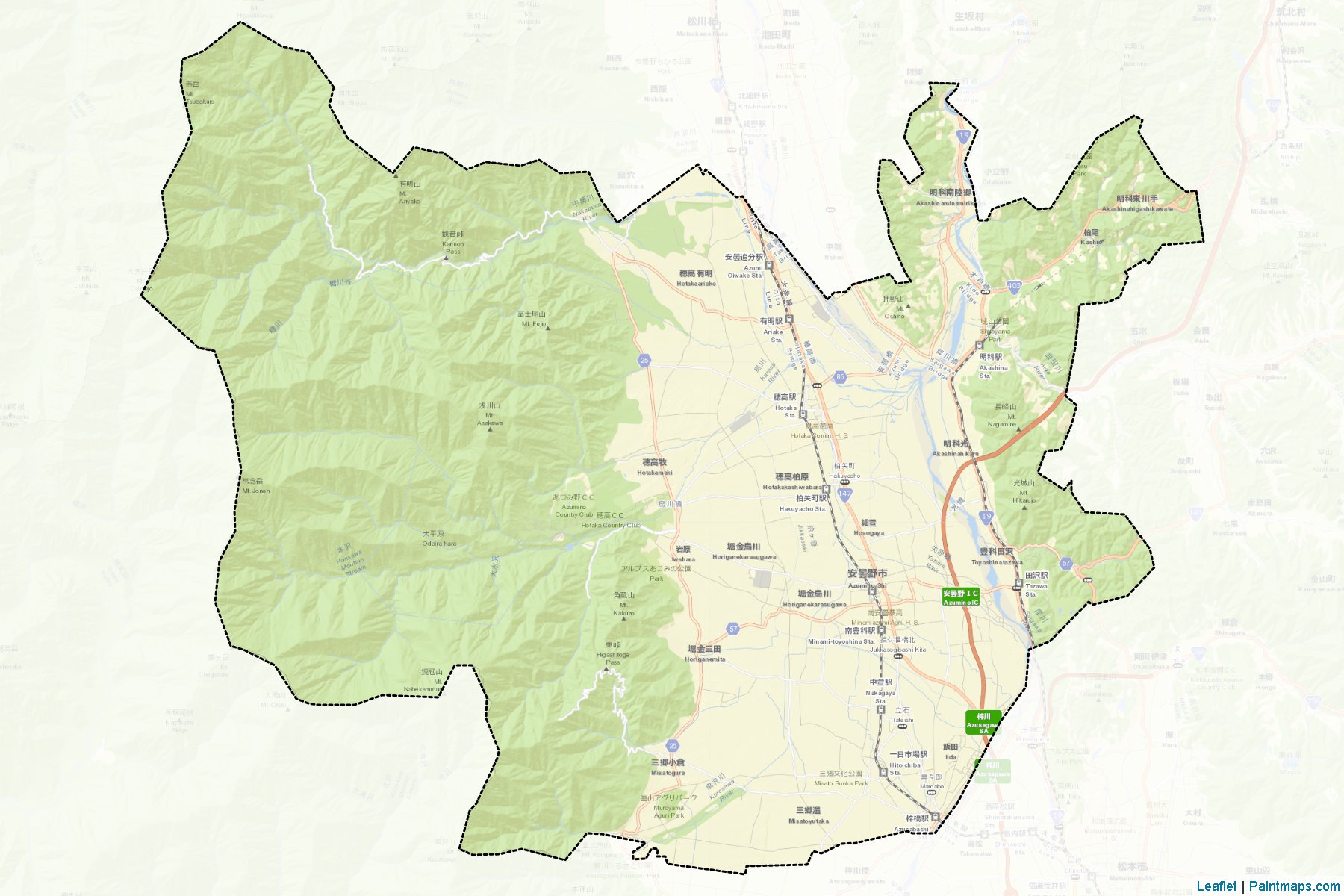 Azumino (Nagano Prefecture) Map Cropping Samples-2