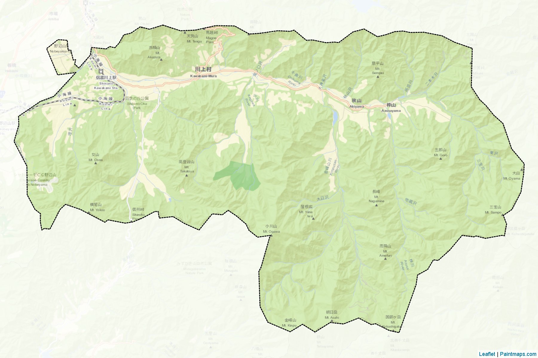 Kawakami (Nagano Prefecture) Map Cropping Samples-2