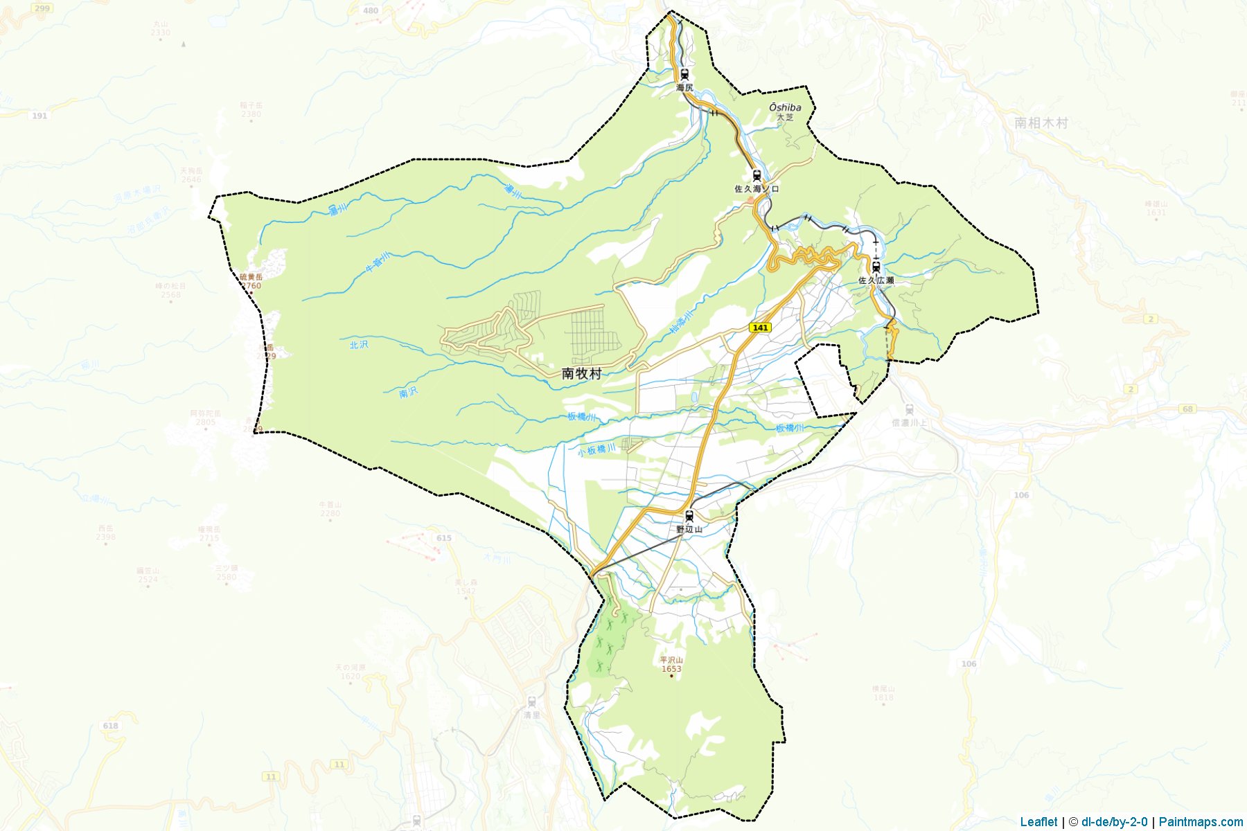 Minamimaki (Nagano Prefecture) Map Cropping Samples-1