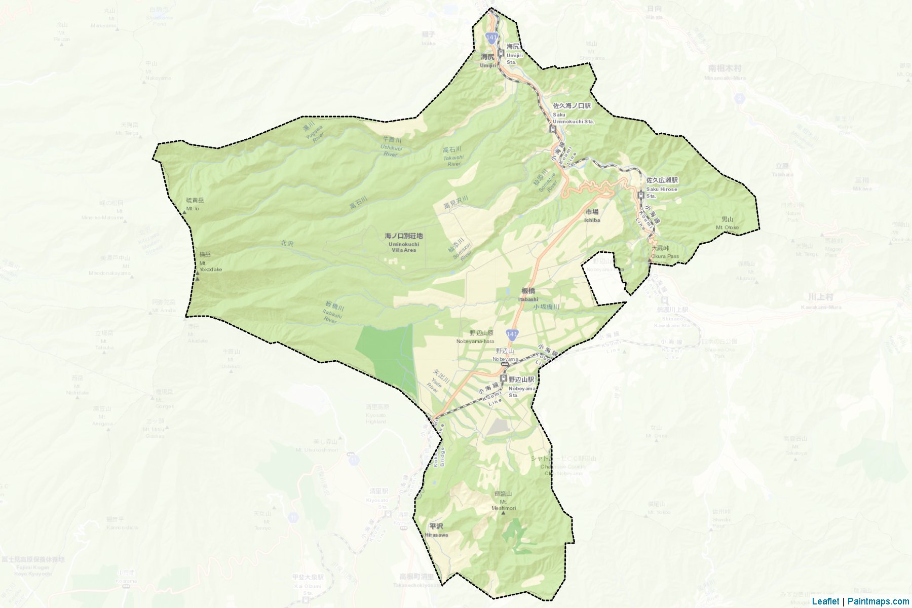 Minamimaki (Nagano Prefecture) Map Cropping Samples-2