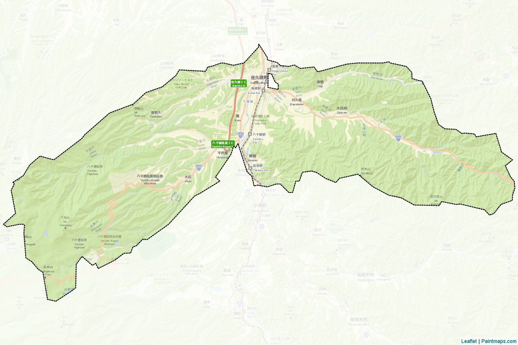 Sakuho (Nagano Prefecture) Map Cropping Samples-2