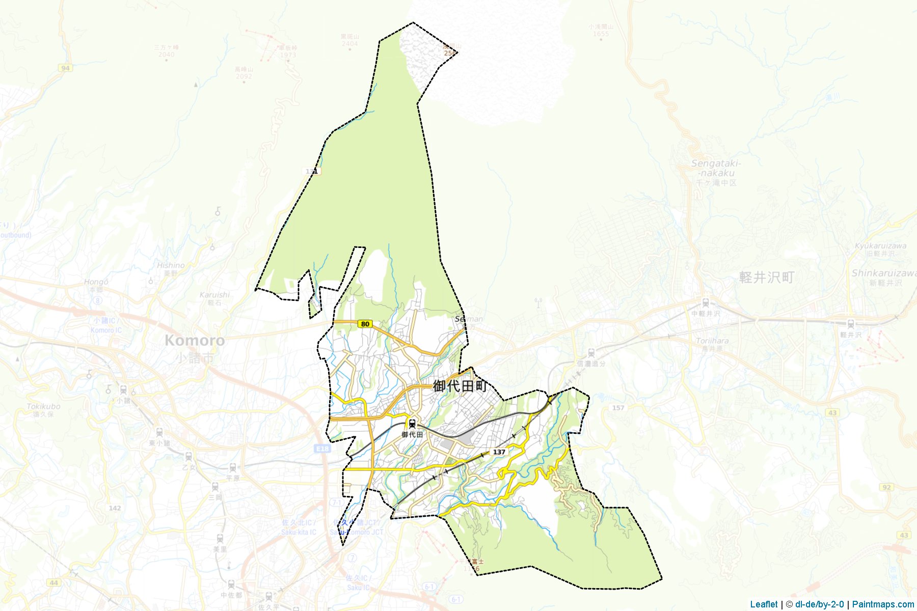 Muestras de recorte de mapas Miyota (Nagano)-1