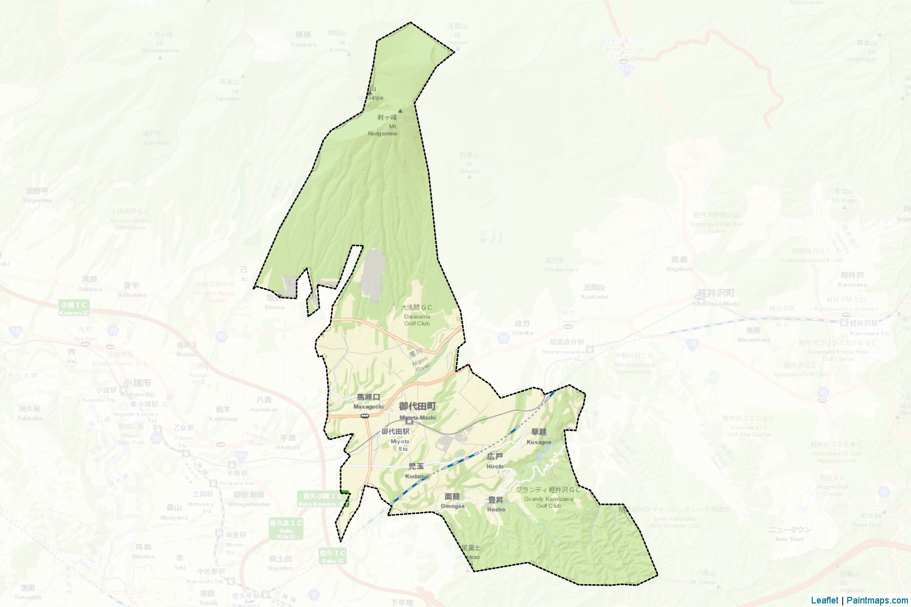 Muestras de recorte de mapas Miyota (Nagano)-2