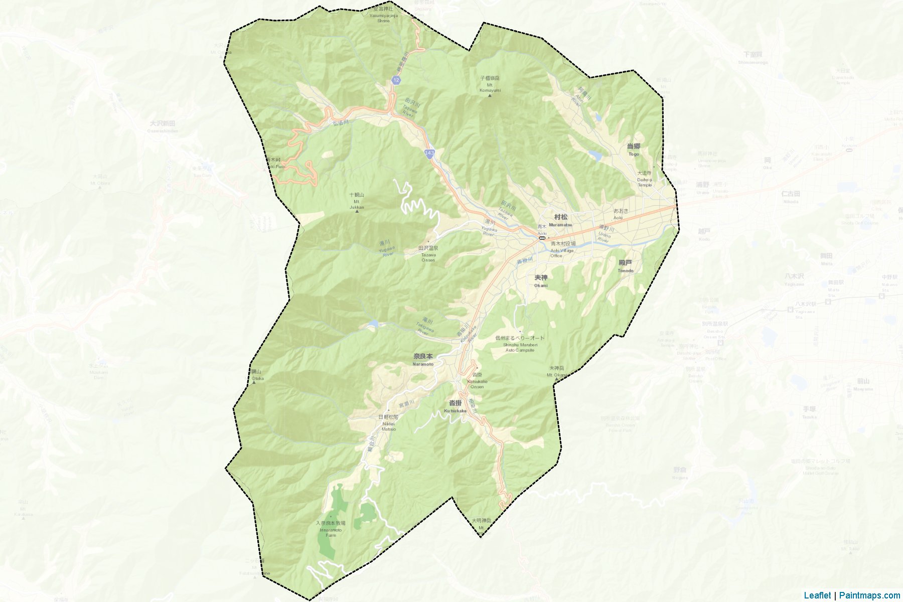 Aoki (Nagano Prefecture) Map Cropping Samples-2