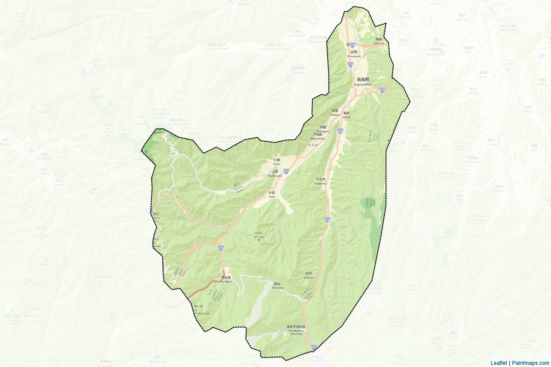 Nagawa (Nagano Prefecture) Map Cropping Samples-2