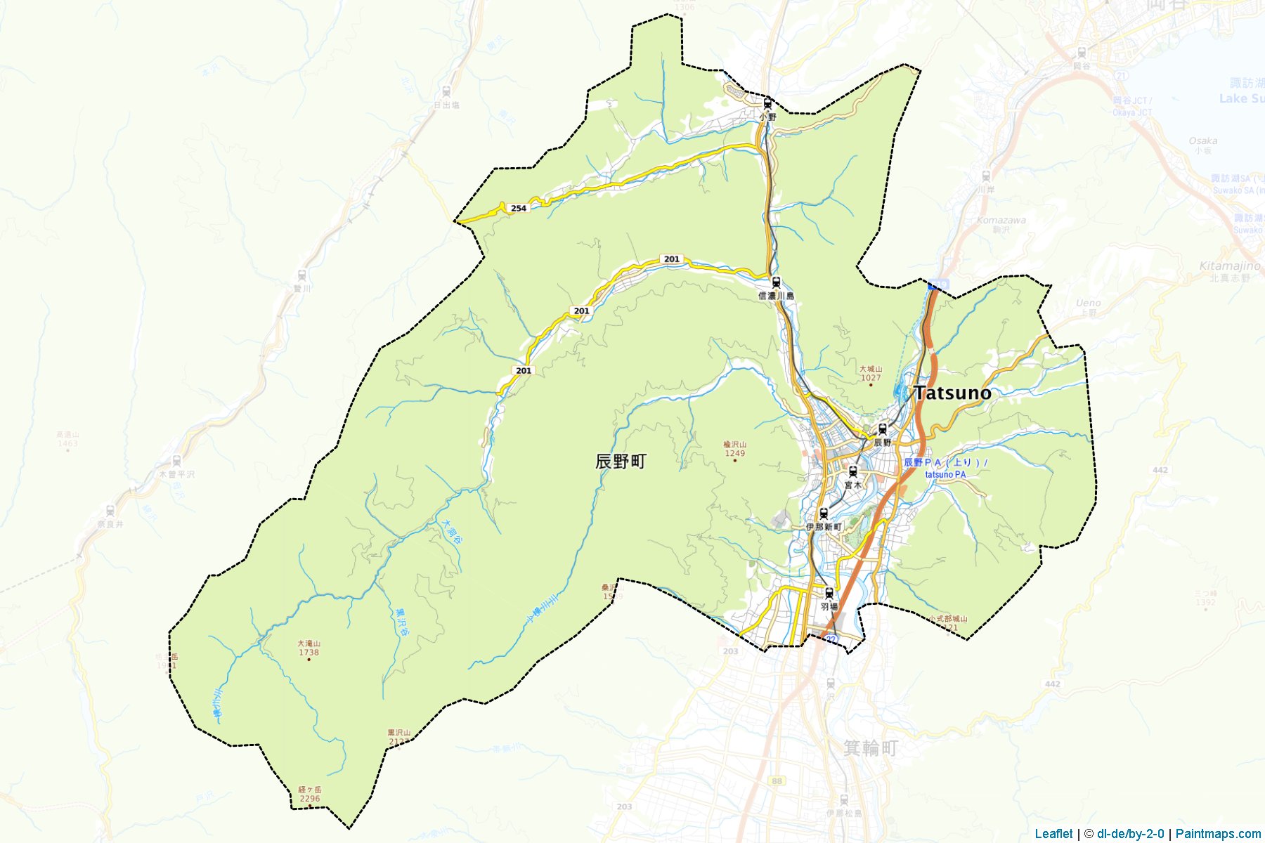 Tatsuno (Nagano Prefecture) Map Cropping Samples-1