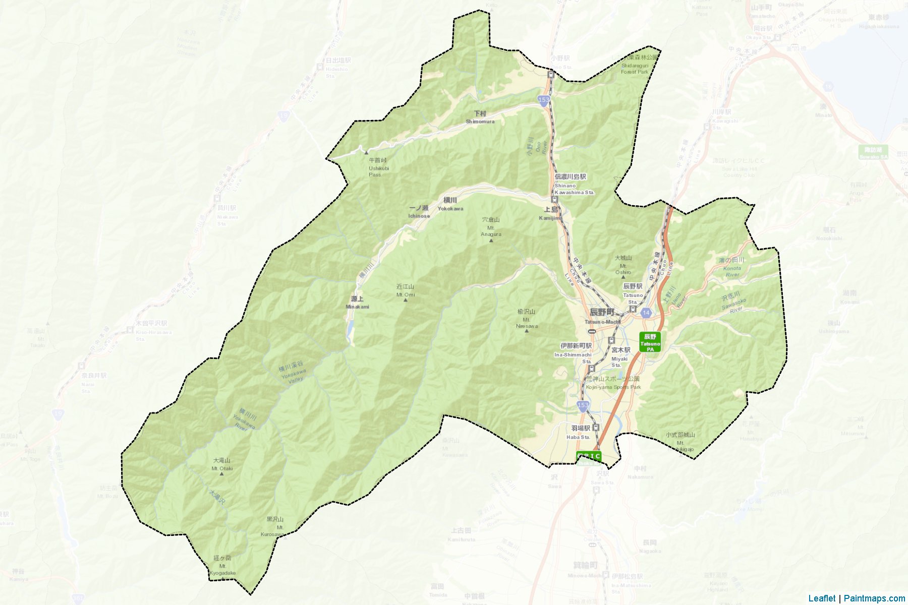 Tatsuno (Nagano Prefecture) Map Cropping Samples-2