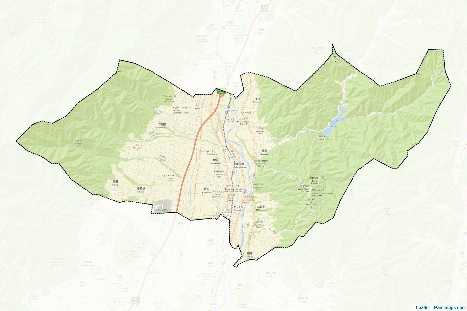 Muestras de recorte de mapas Minowa (Nagano)-2