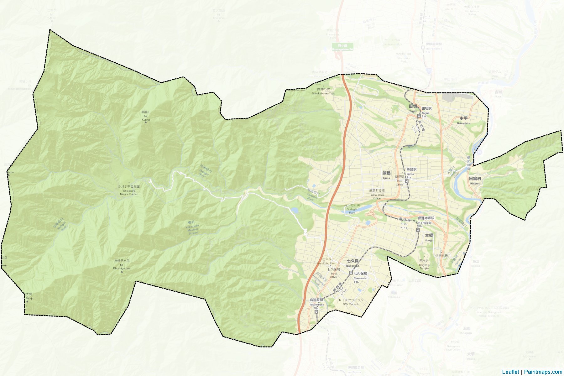 Muestras de recorte de mapas Iijima (Nagano)-2