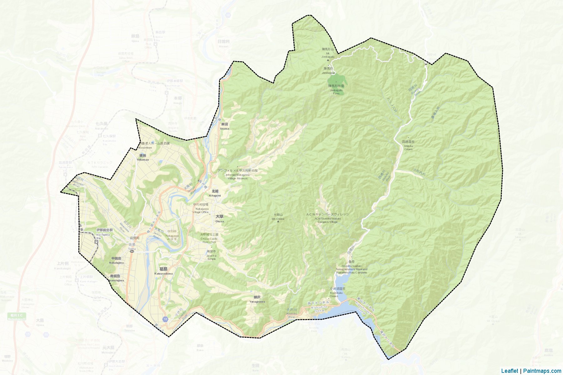 Muestras de recorte de mapas Nakagawa (Nagano)-2