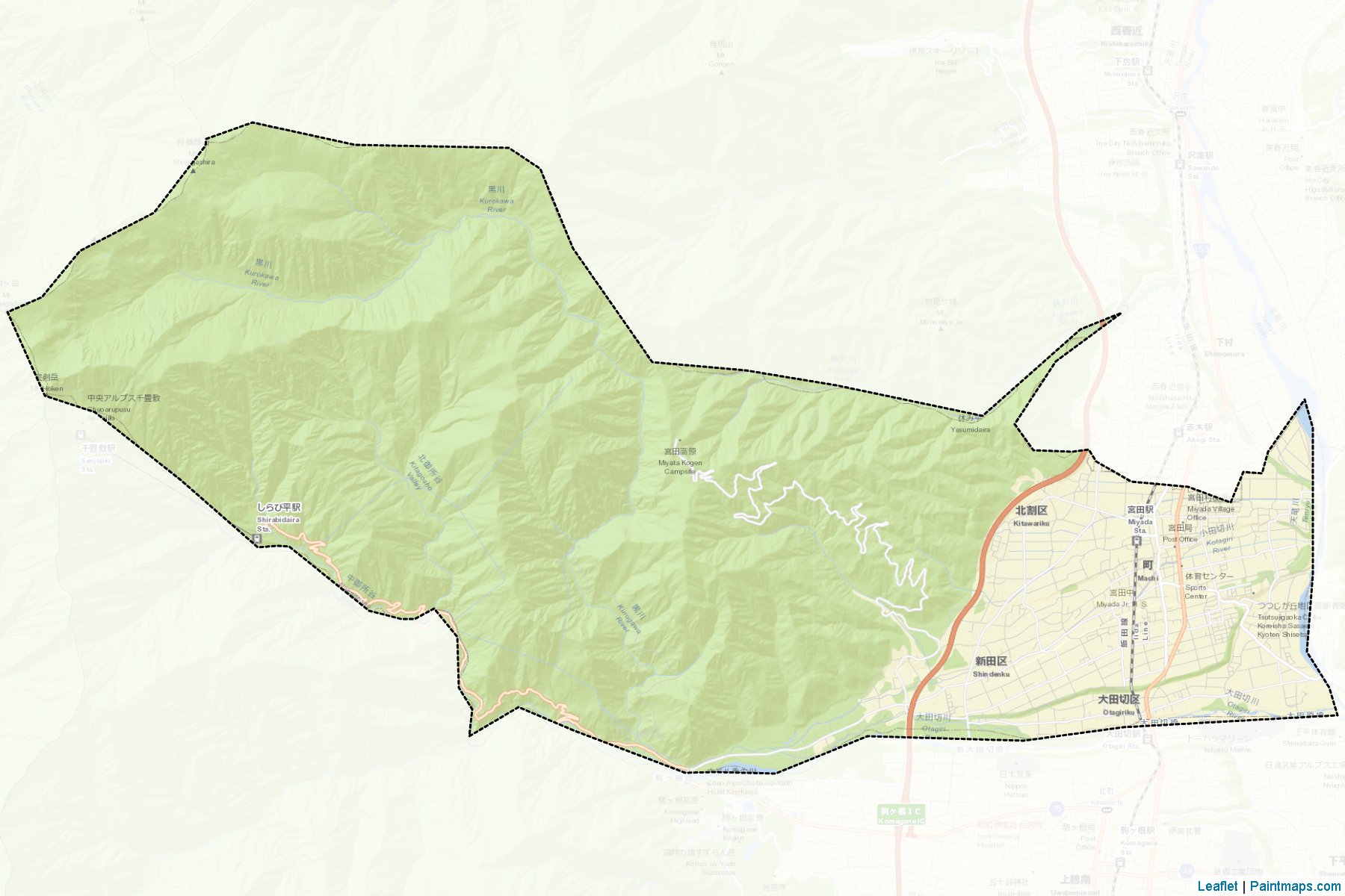 Miyada (Nagano Prefecture) Map Cropping Samples-2