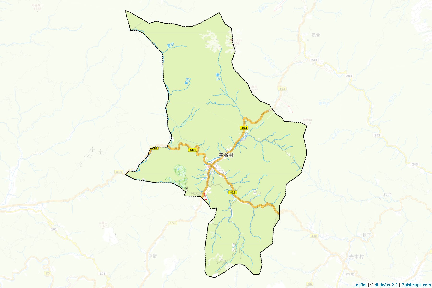 Muestras de recorte de mapas Hiraya (Nagano)-1