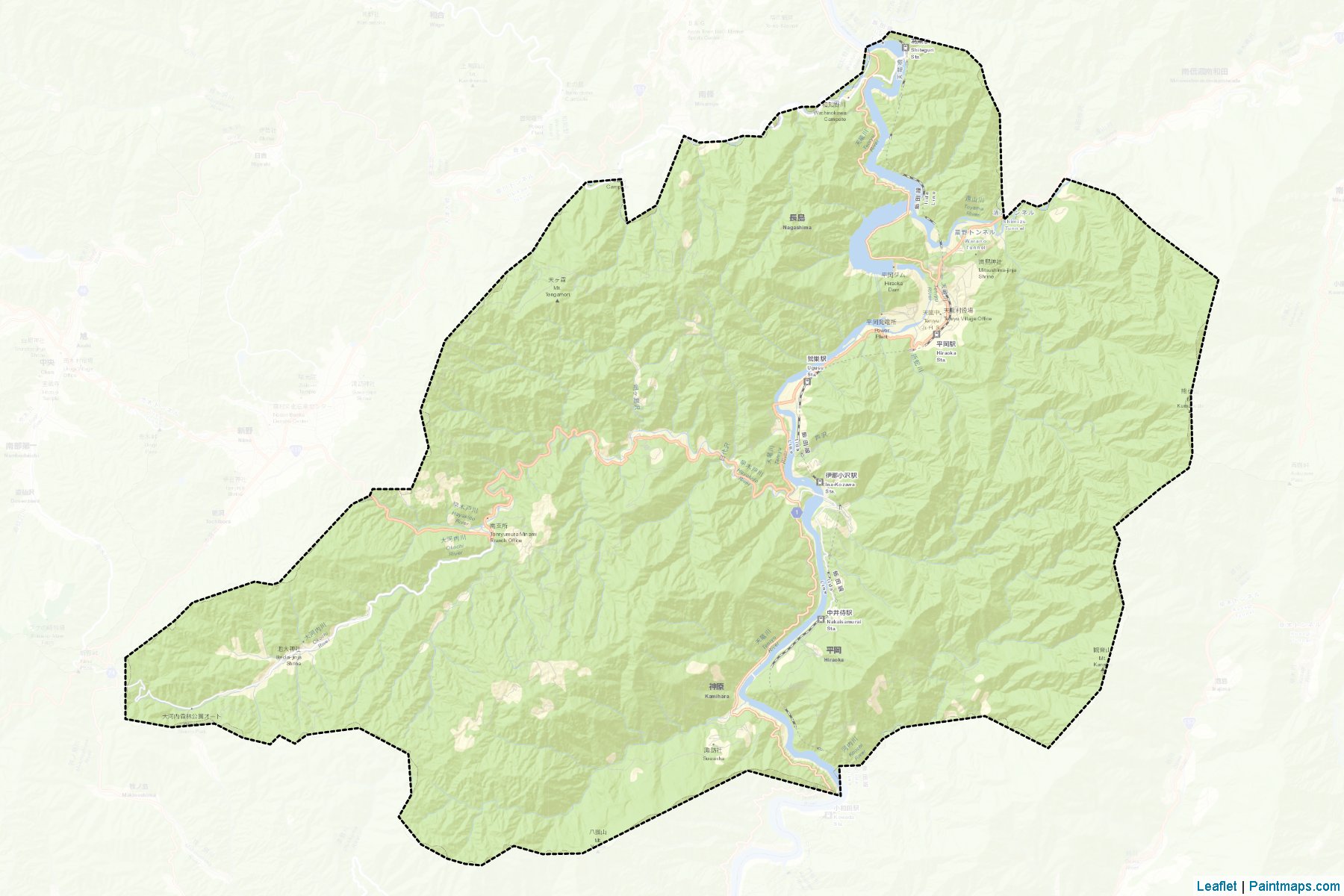 Muestras de recorte de mapas Tenryu (Nagano)-2