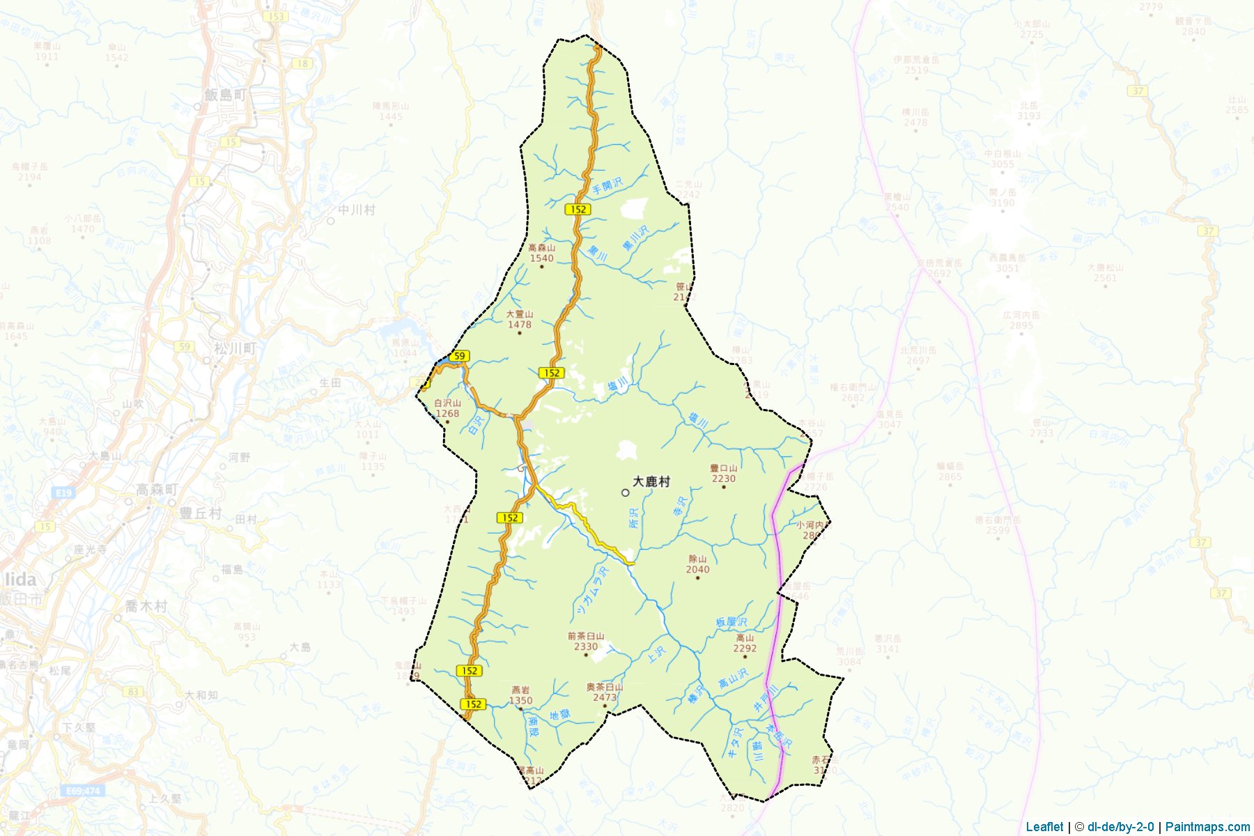 Oshika (Nagano Prefecture) Map Cropping Samples-1