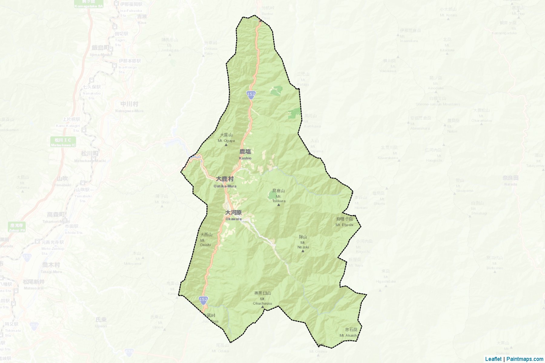 Oshika (Nagano Prefecture) Map Cropping Samples-2