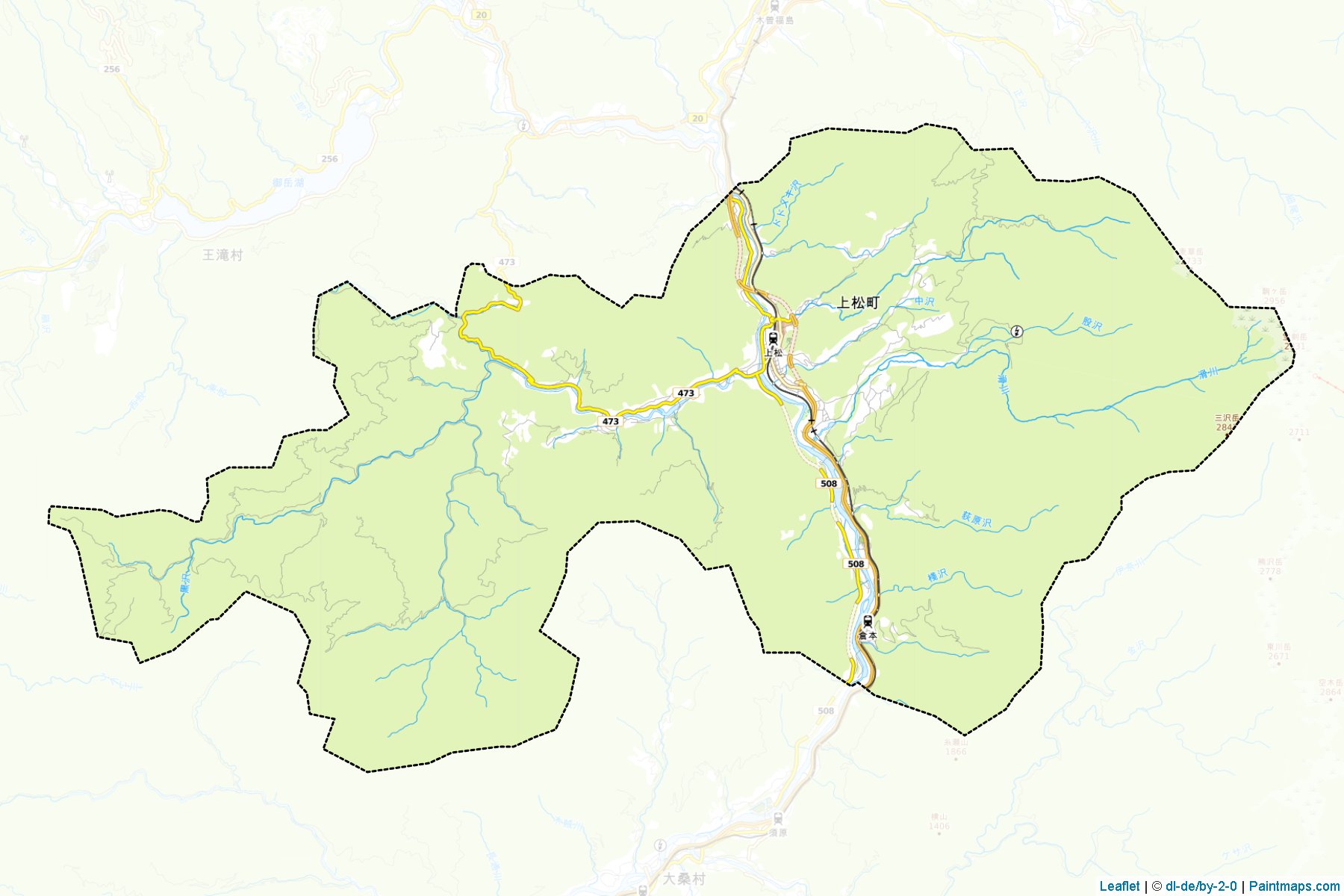 Muestras de recorte de mapas Agematsu (Nagano)-1