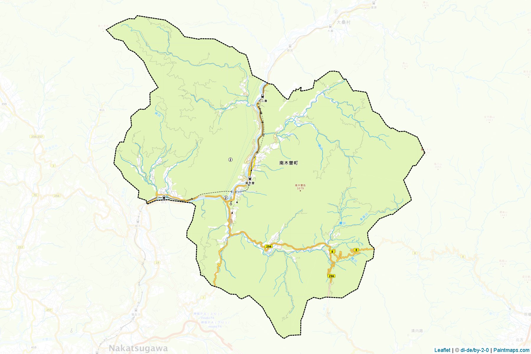 Muestras de recorte de mapas Nagiso (Nagano)-1