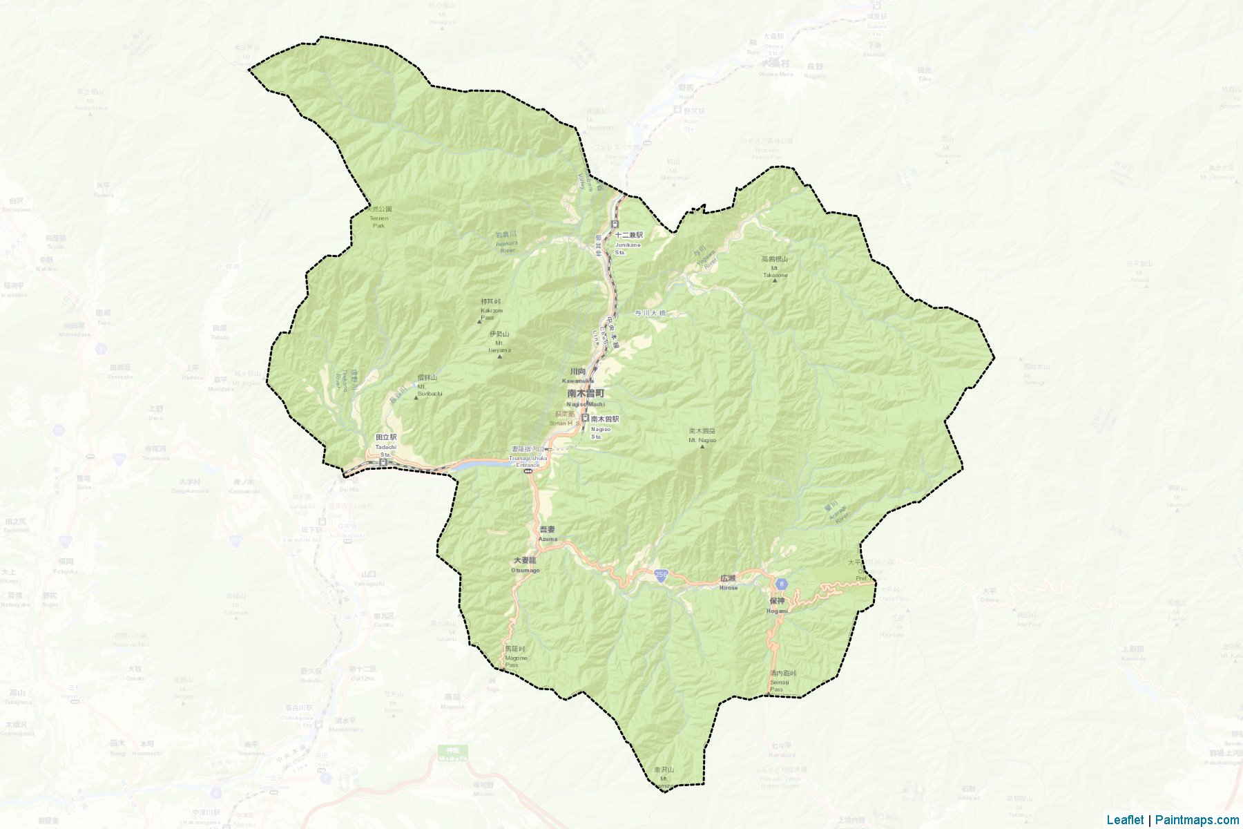 Muestras de recorte de mapas Nagiso (Nagano)-2