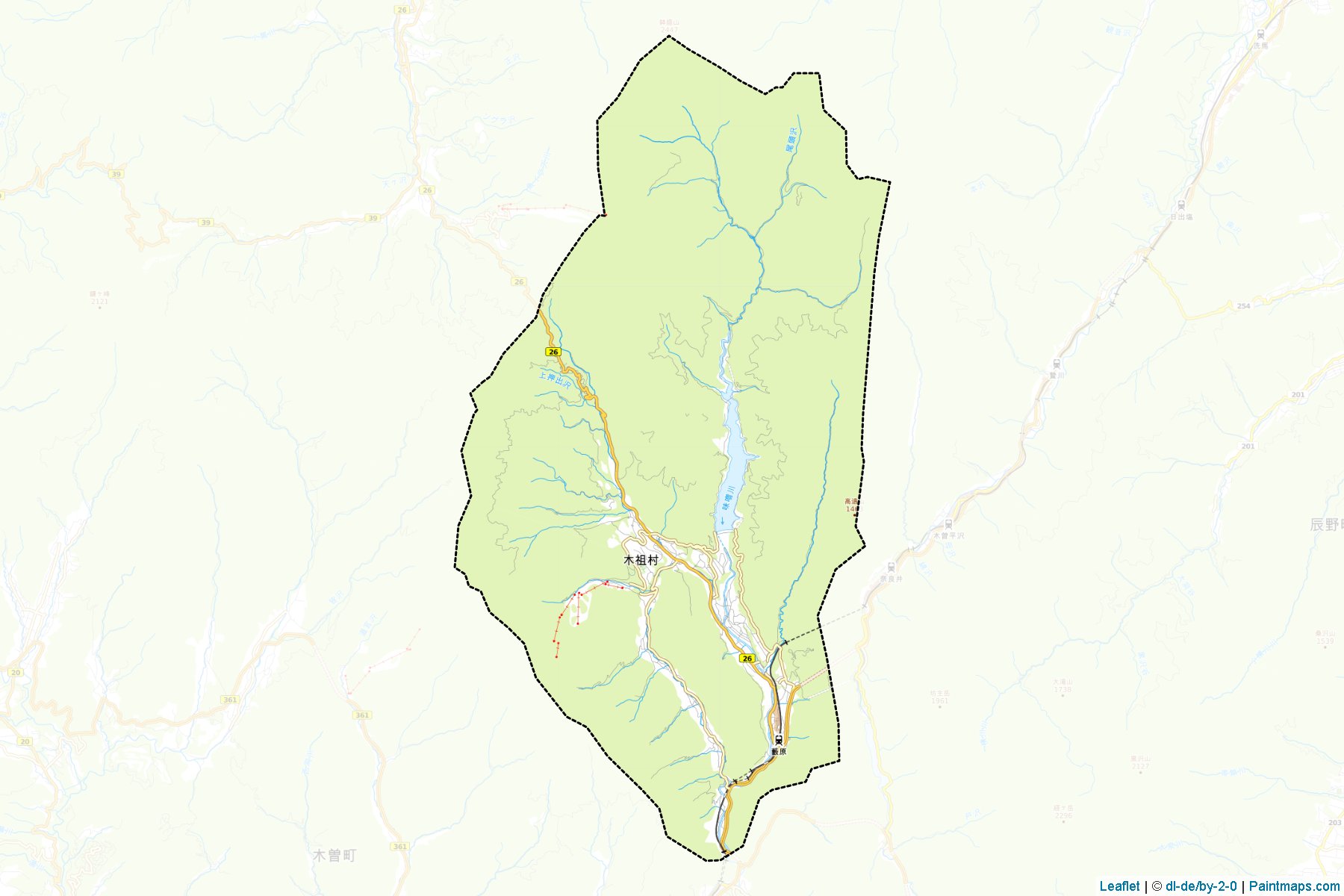 Muestras de recorte de mapas Kiso (Nagano)-1